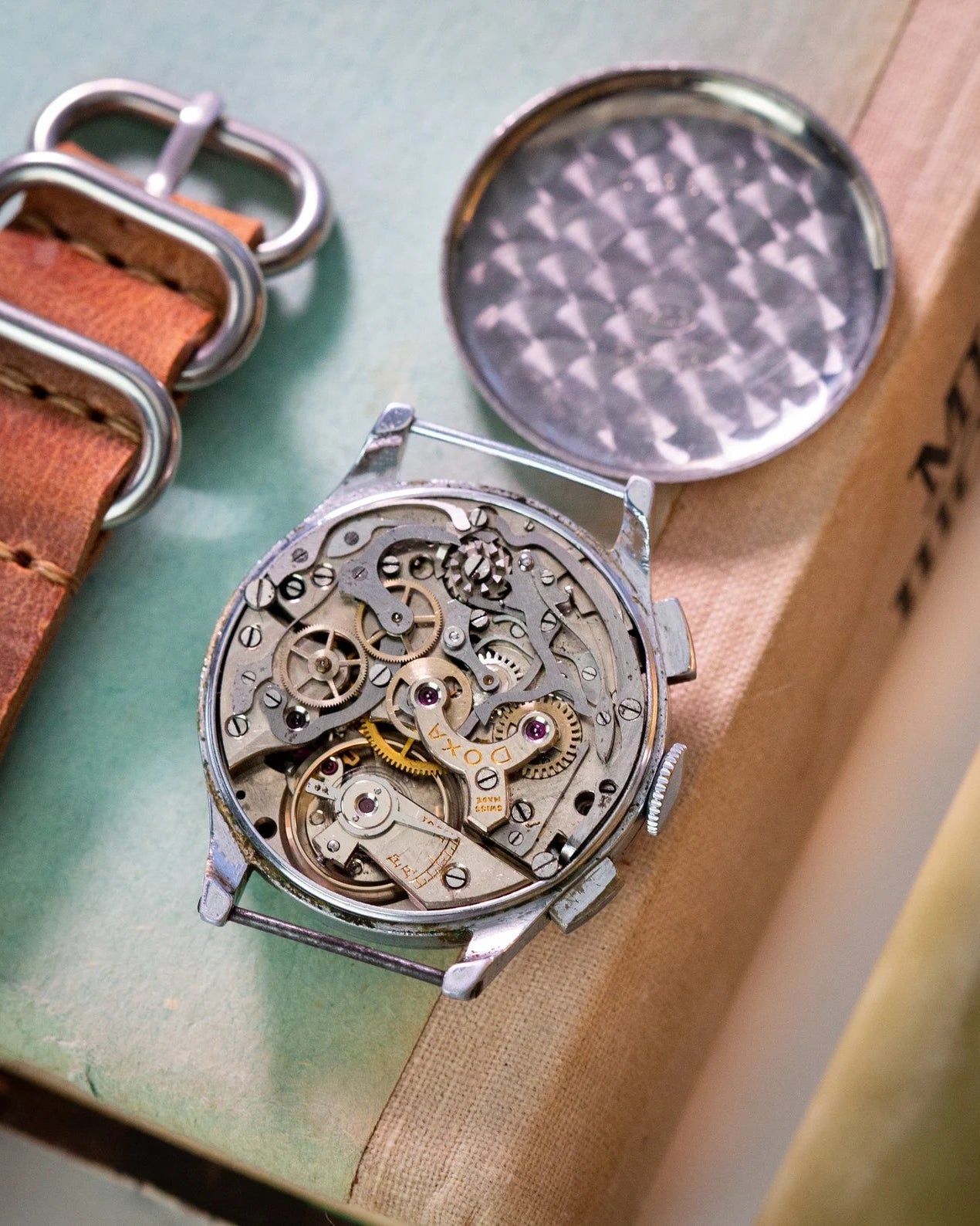 Vintage Military Chronograph "Doxa Aviator" Watch, Valjoux Cal.22 Movement - VintageDuMarko