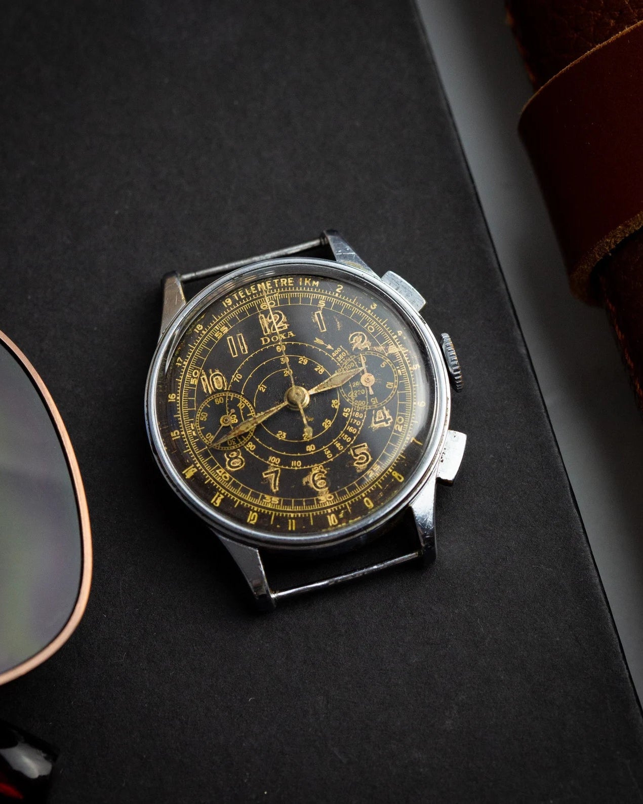 Vintage Military Chronograph "Doxa Aviator" Watch, Valjoux Cal.22 Movement - VintageDuMarko