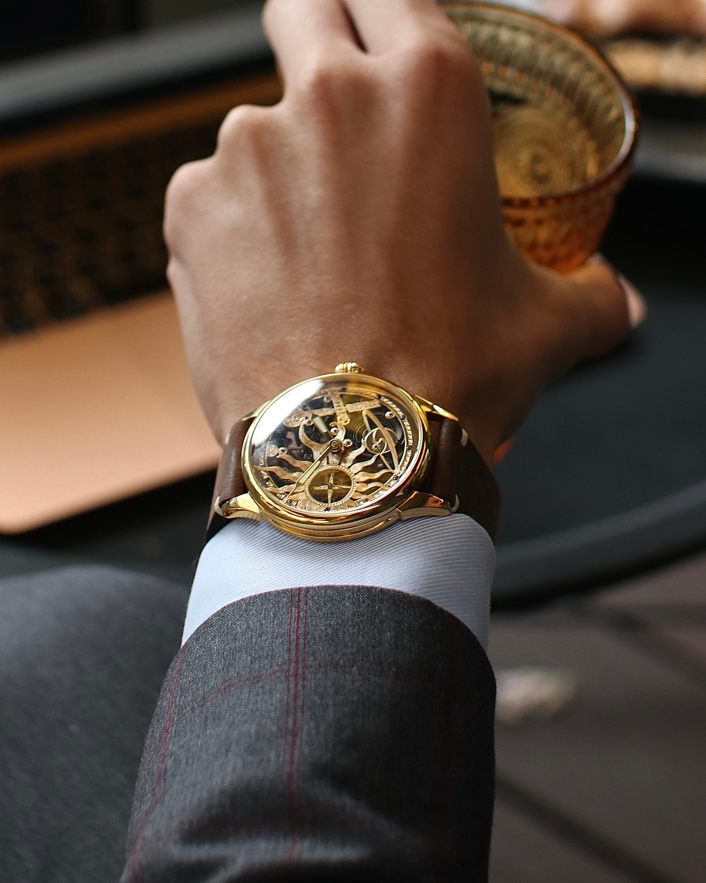 Vintage "Molnija Space" Watch, Skeleton Watch, Rare Сustom Carved Watch, Soviet Men's Watch - VintageDuMarko