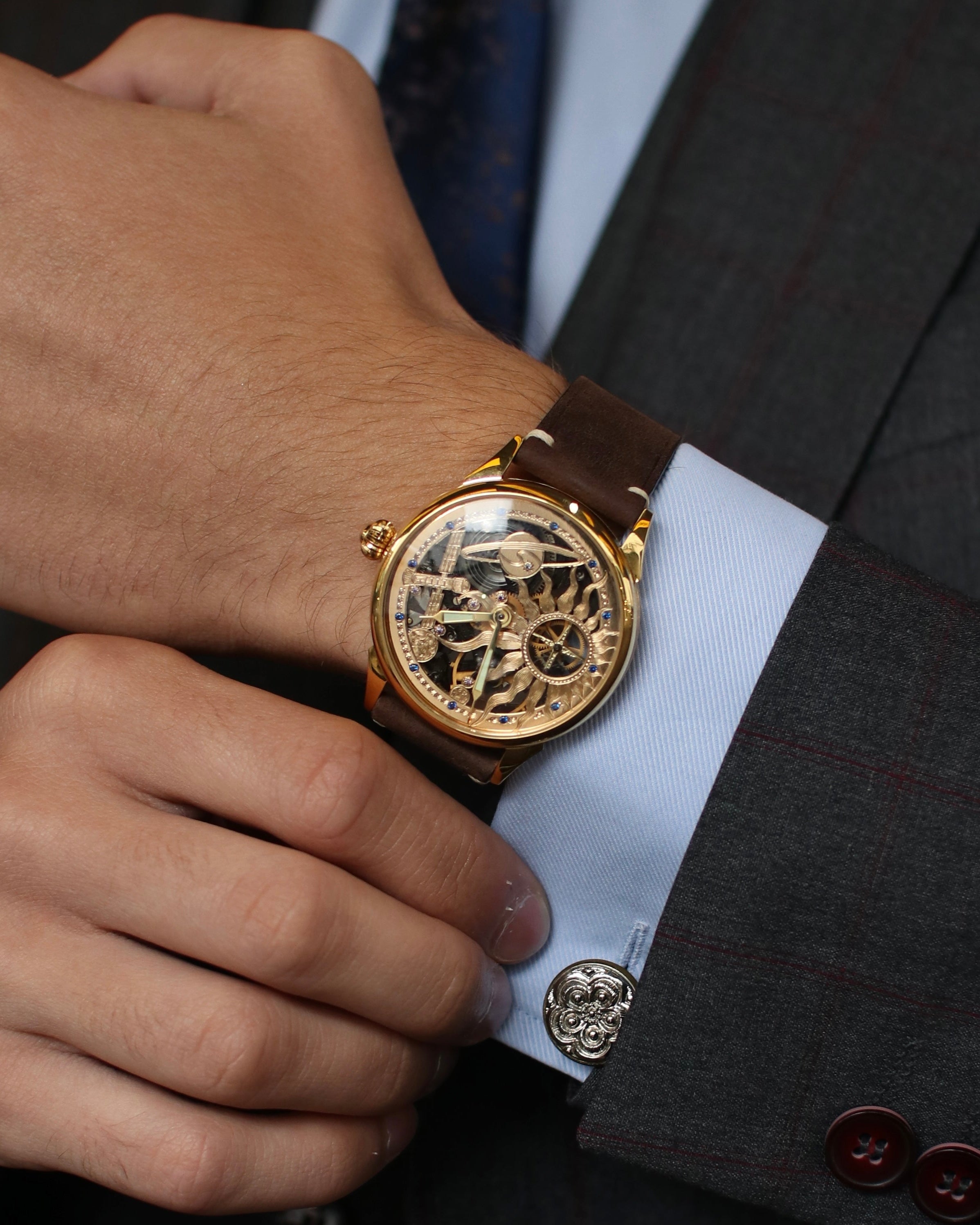 Vintage "Molnija Space" Watch, Skeleton Watch, Rare Сustom Carved Watch, Soviet Men's Watch - VintageDuMarko