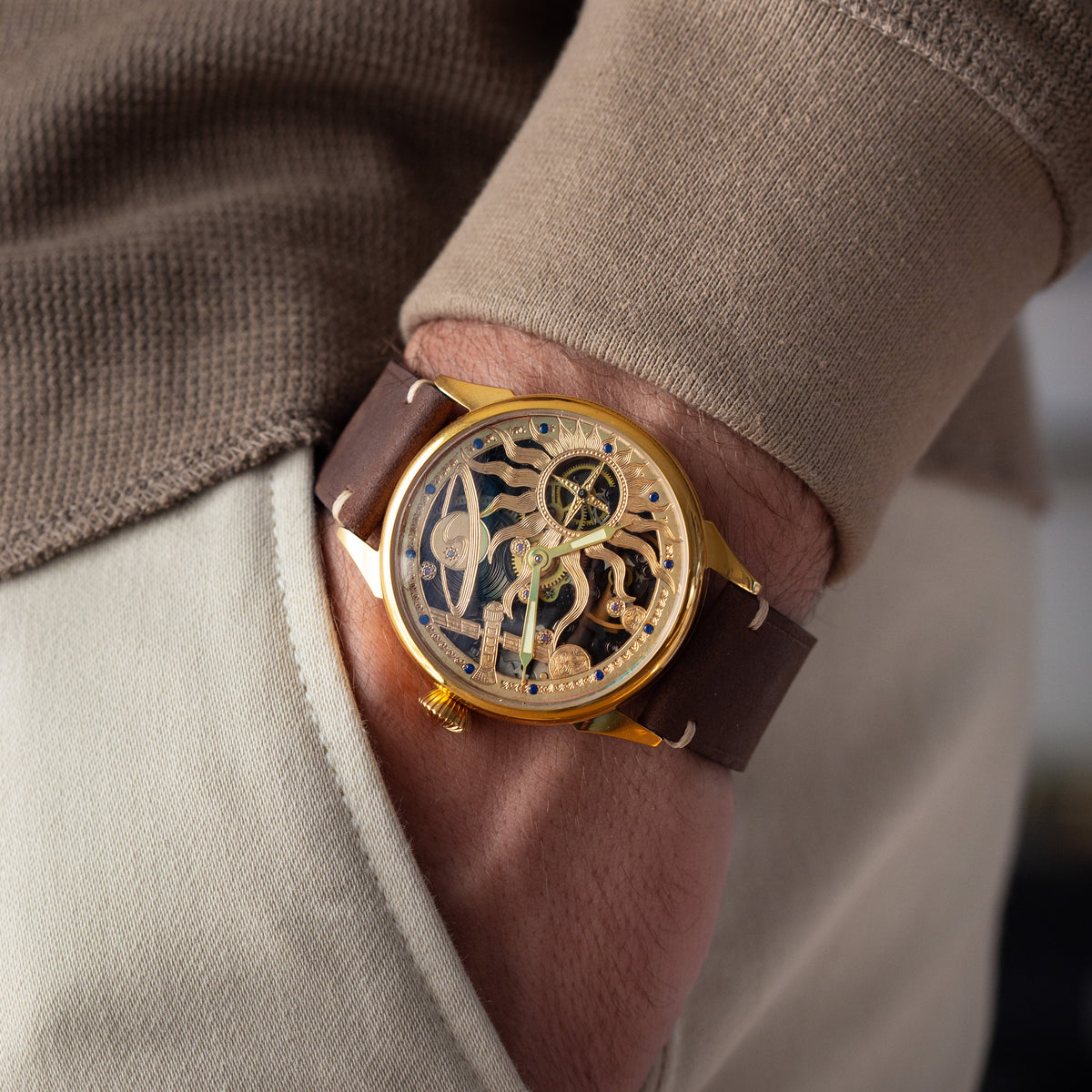 Men's Space Watch «Molnija Big Zero» -Customized Skeleton Watch Based on Soviet Movement main image 1