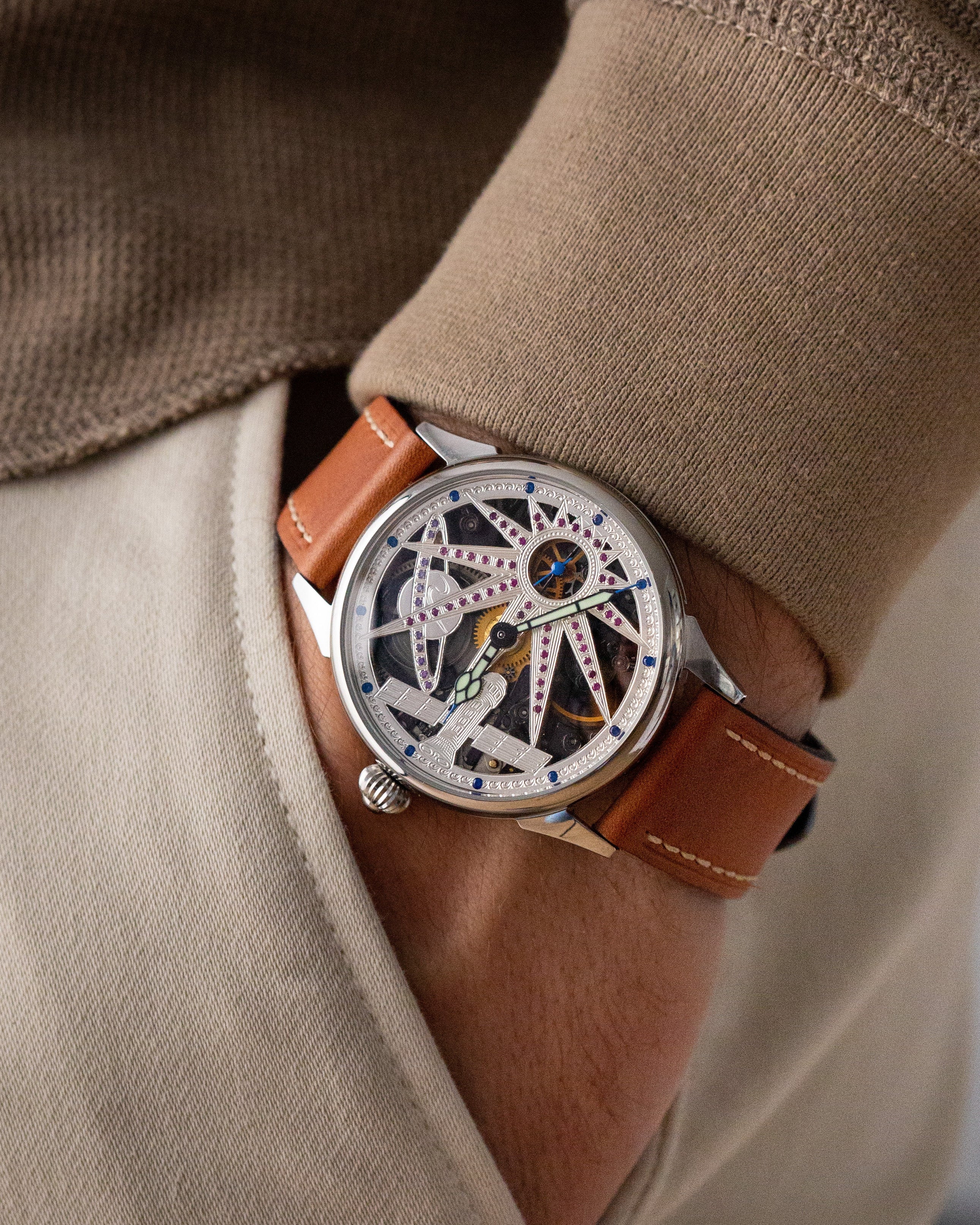 Vintage "Molnija" Space Watch, Skeleton Watch, Rare Сustom Watch - VintageDuMarko