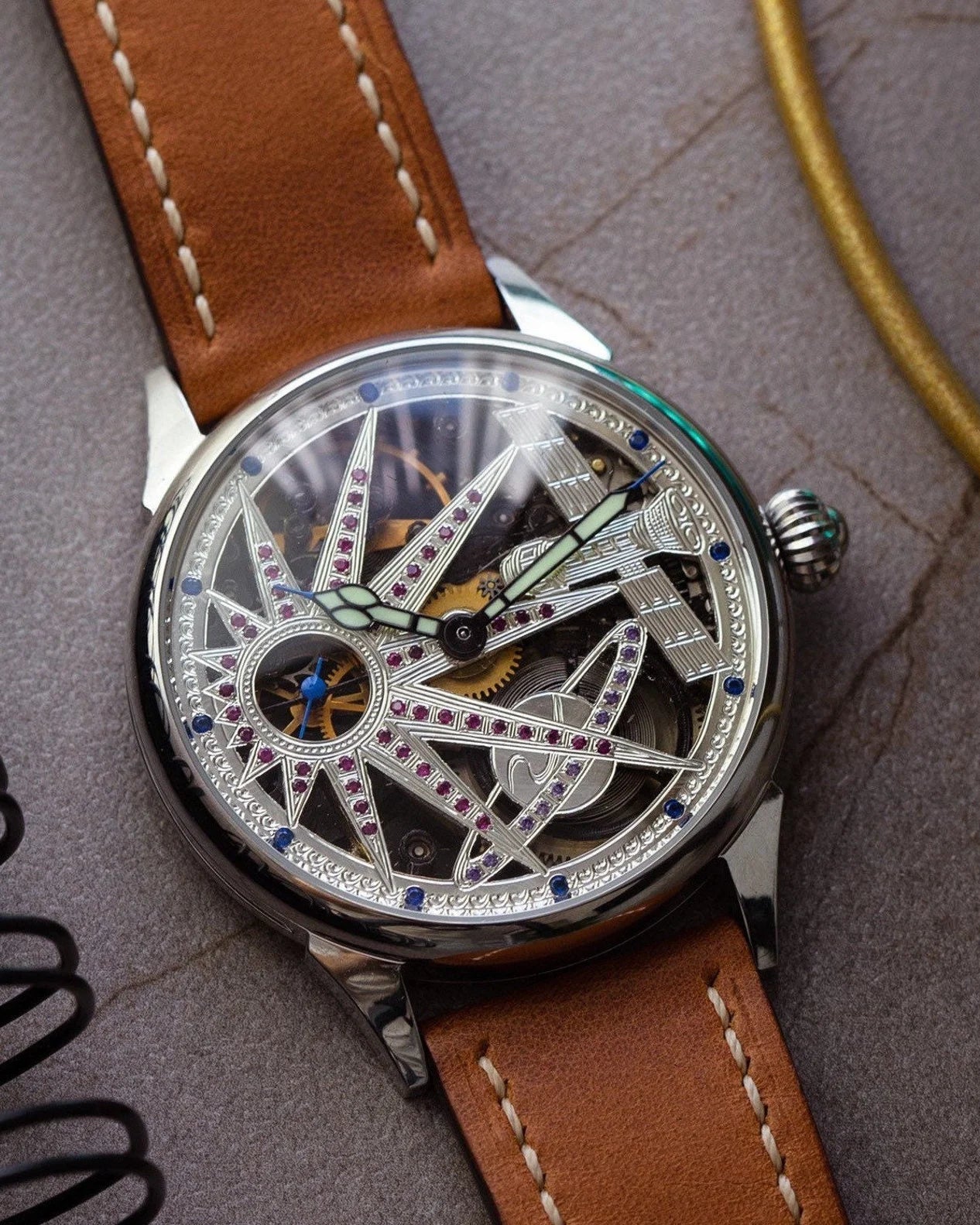 Vintage "Molnija" Space Watch, Skeleton Watch, Rare Сustom Watch - VintageDuMarko