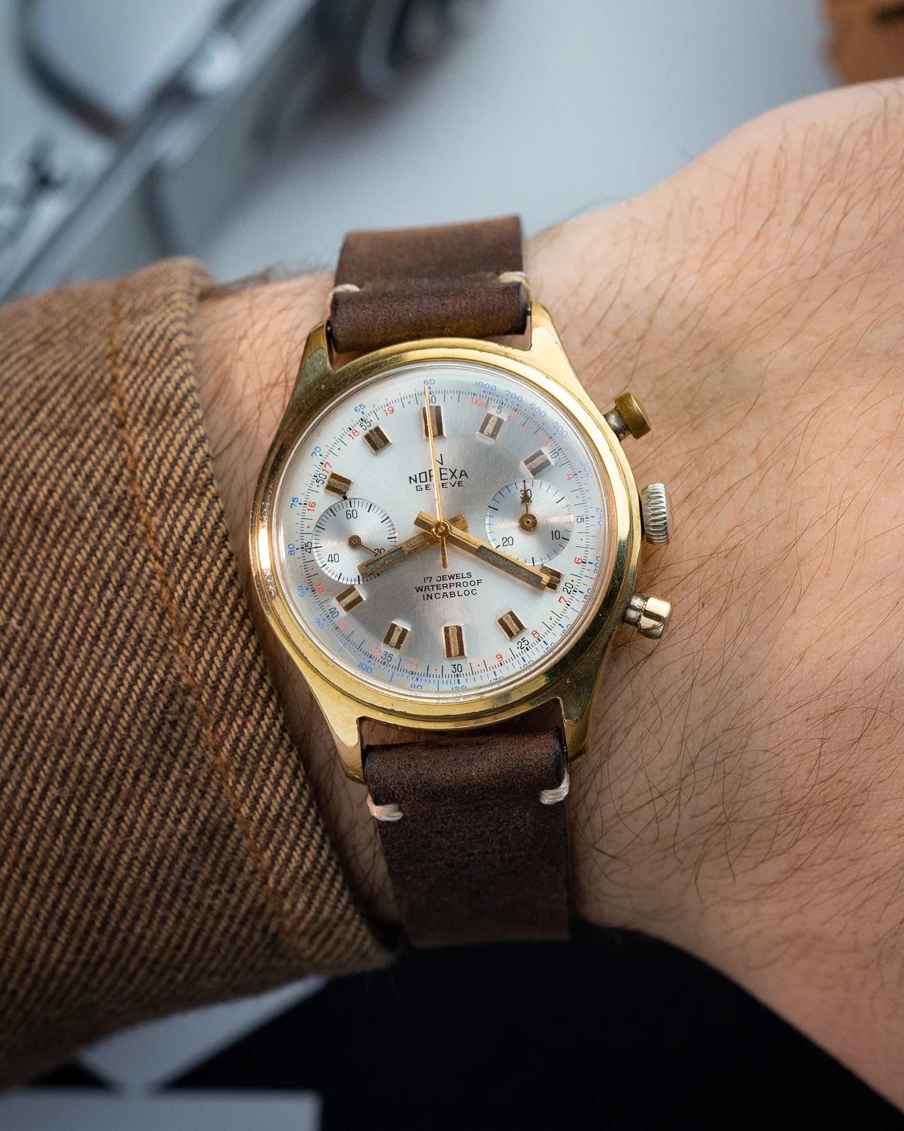 Vintage "Norexa Vauljox cal.7730" Chronograph Watch, Swiss Military Watch - VintageDuMarko