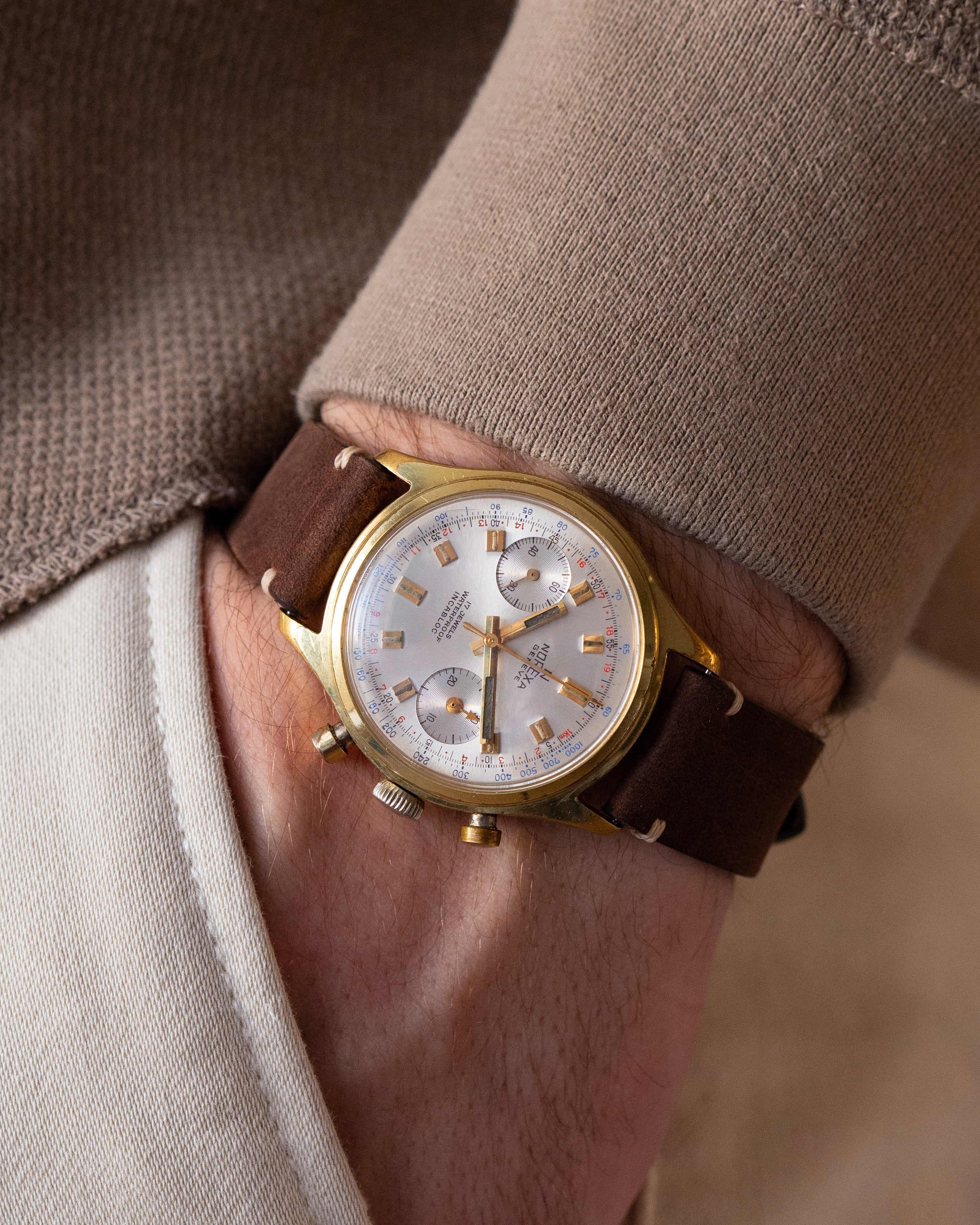 Vintage "Norexa Vauljox cal.7730" Chronograph Watch, Swiss Military Watch - VintageDuMarko