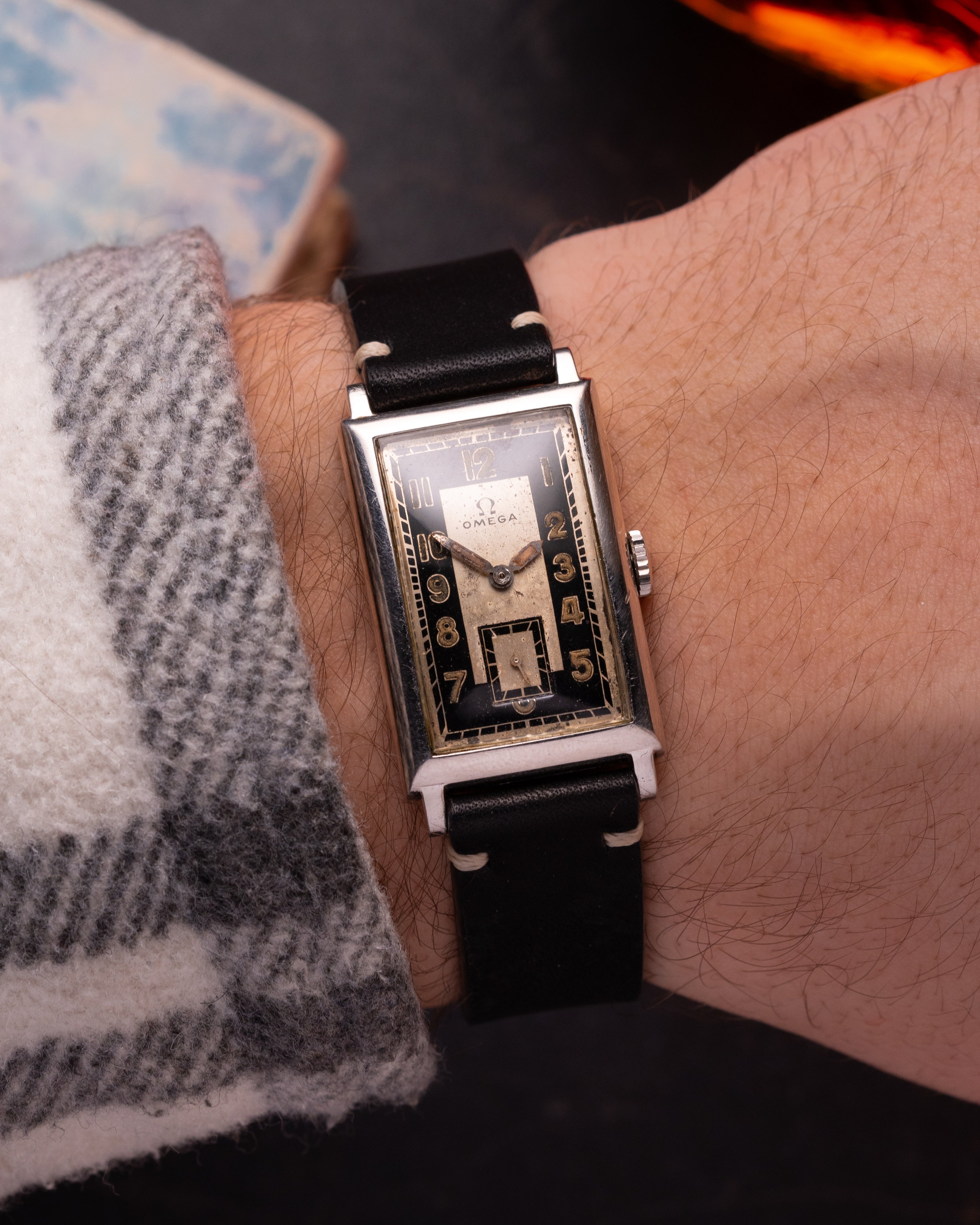 Vintage "Omega" Steel Tank from 1940s, Two tone dial - VintageDuMarko