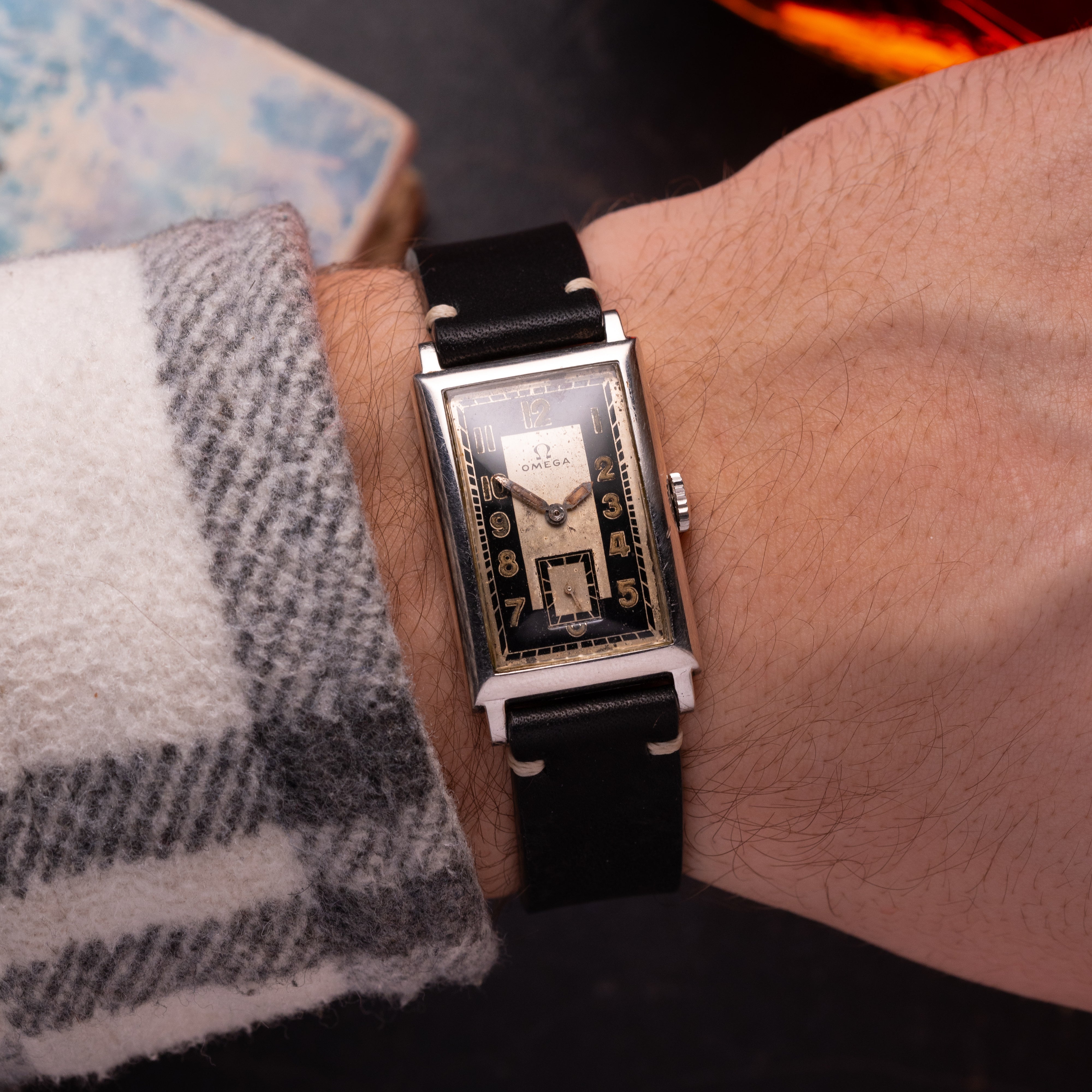 Vintage "Omega" Steel Tank from 1940s, Two tone dial - VintageDuMarko