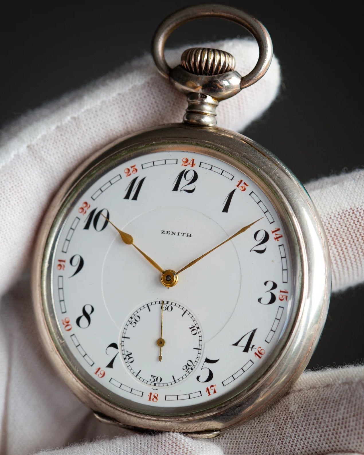 Vintage Pocket Chronometer Watch "Zenith" from 1910's, 0.800 Silver, Rare Swiss Watch - VintageDuMarko