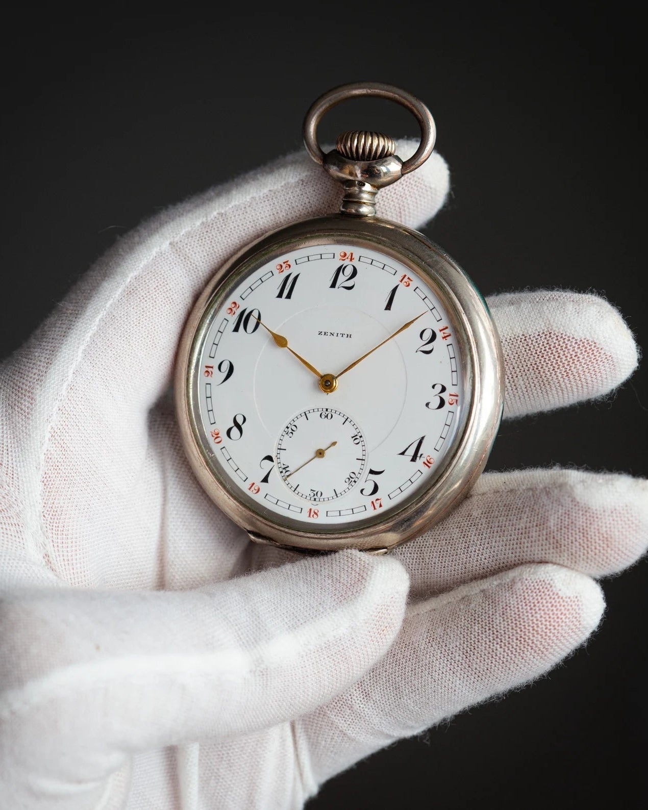 Vintage Pocket Chronometer Watch "Zenith" from 1910's, 0.800 Silver, Rare Swiss Watch - VintageDuMarko