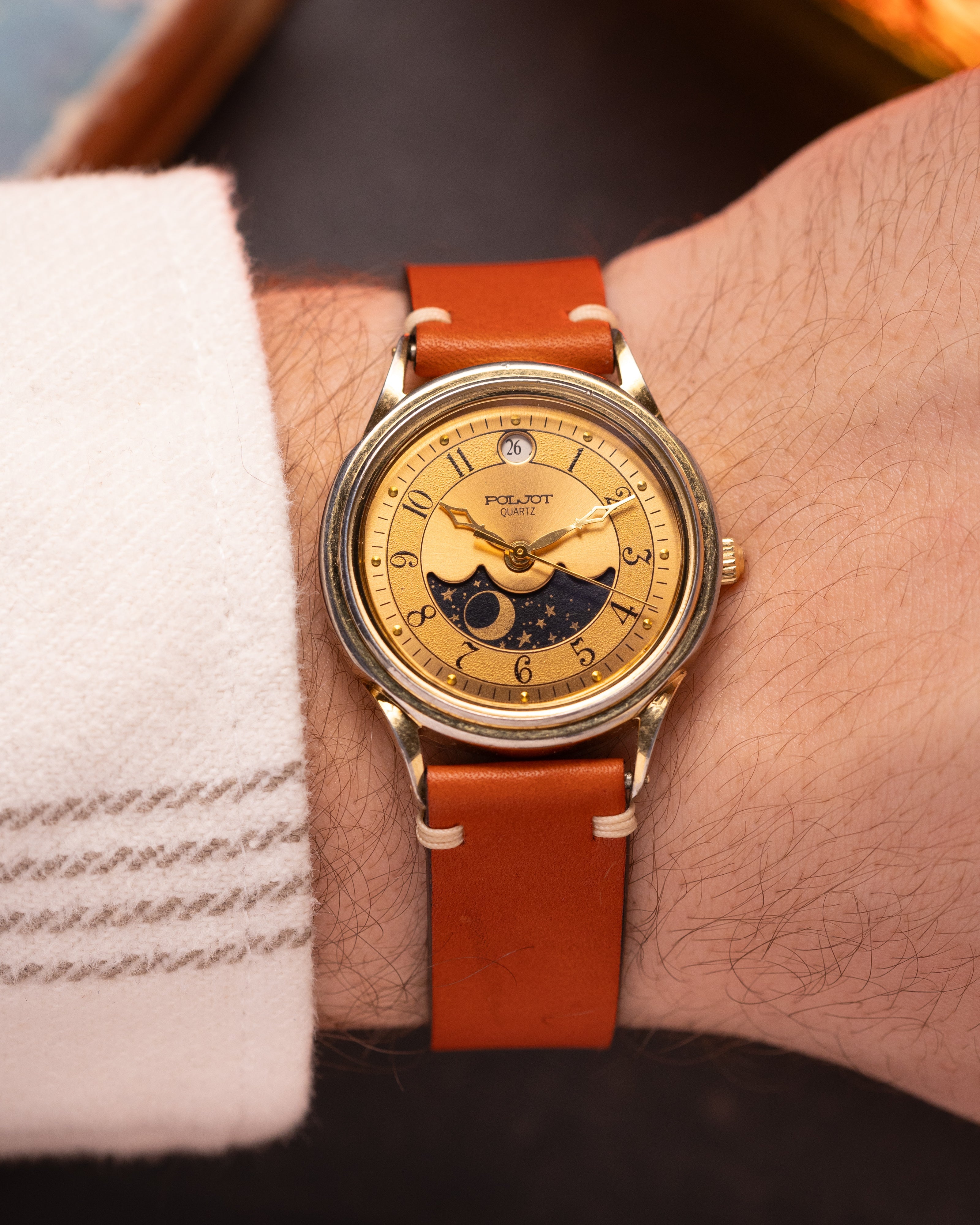 Vintage Poljot Sun & Moon Watch, Unisex Soviet watch - VintageDuMarko
