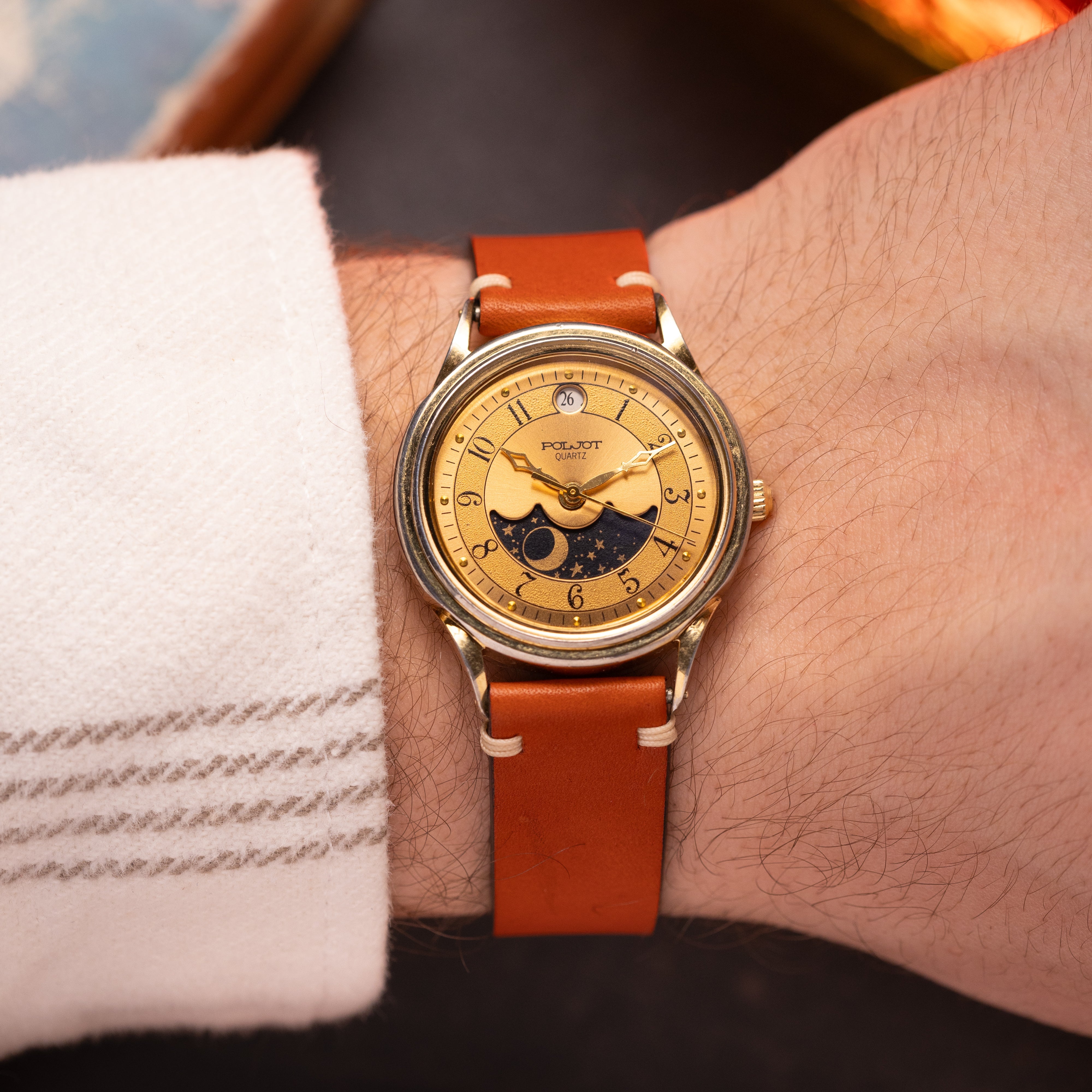 Vintage Poljot Sun & Moon Watch, Unisex Soviet watch - VintageDuMarko