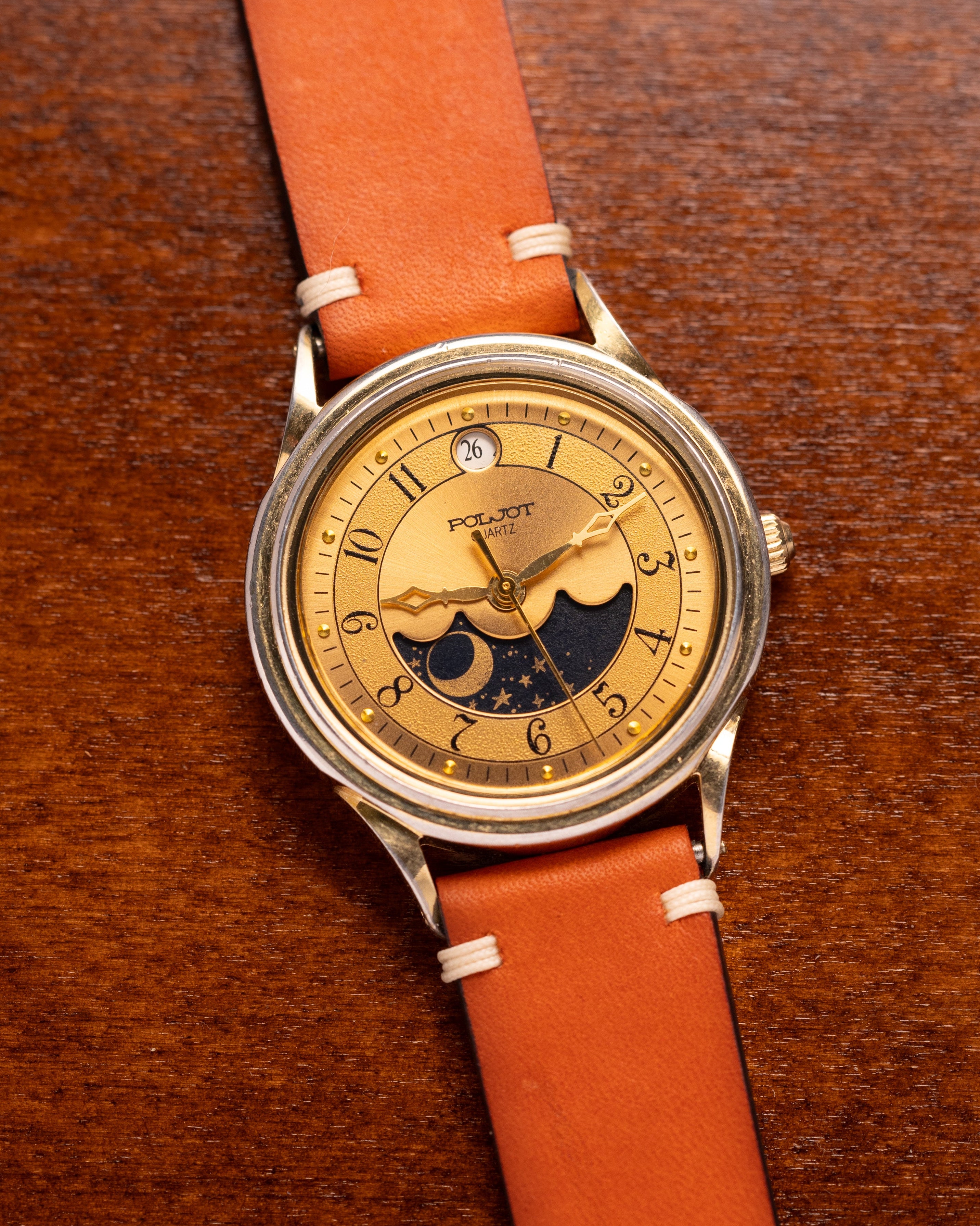 Vintage Poljot Sun & Moon Watch, Unisex Soviet watch - VintageDuMarko