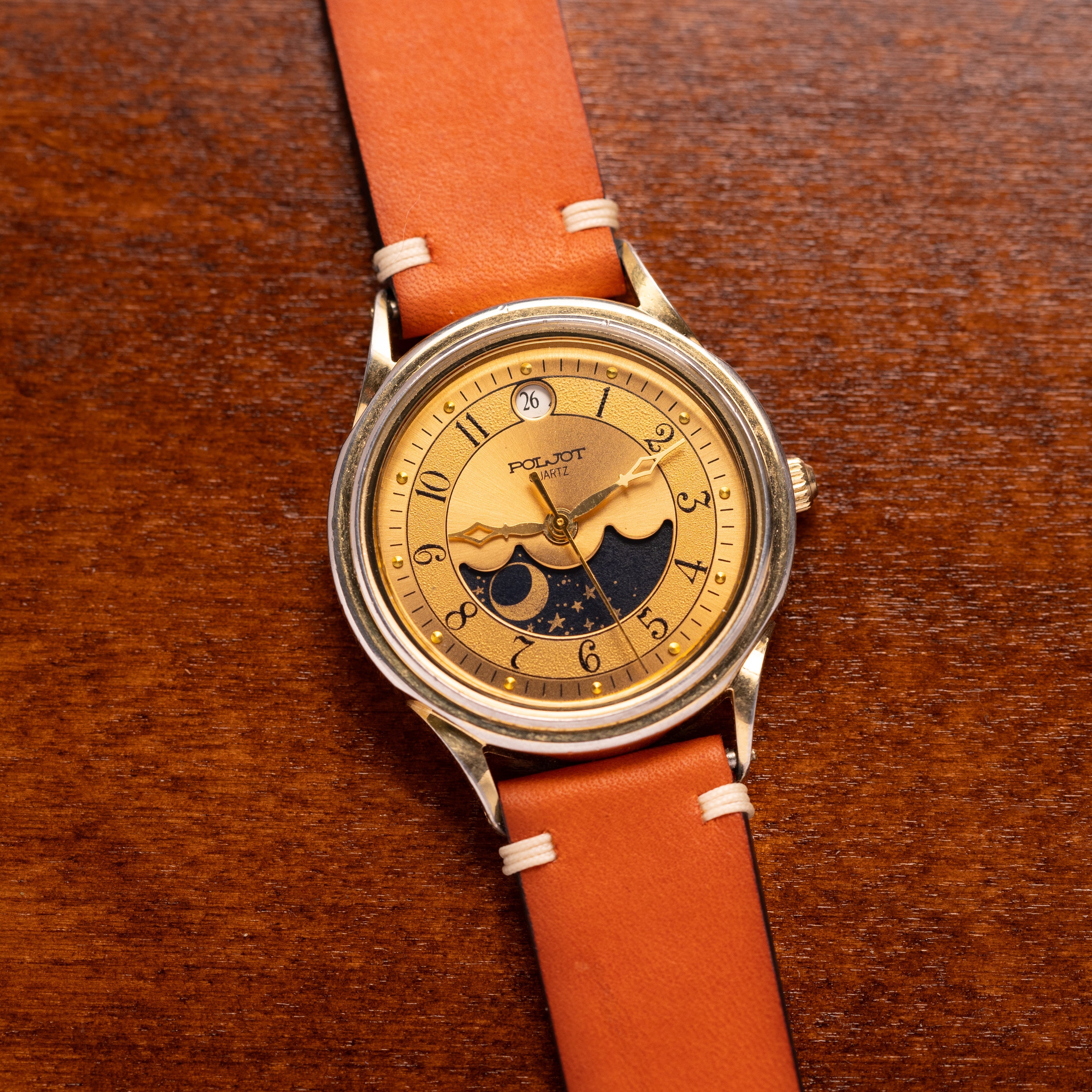 Vintage Poljot Sun & Moon Watch, Unisex Soviet watch - VintageDuMarko