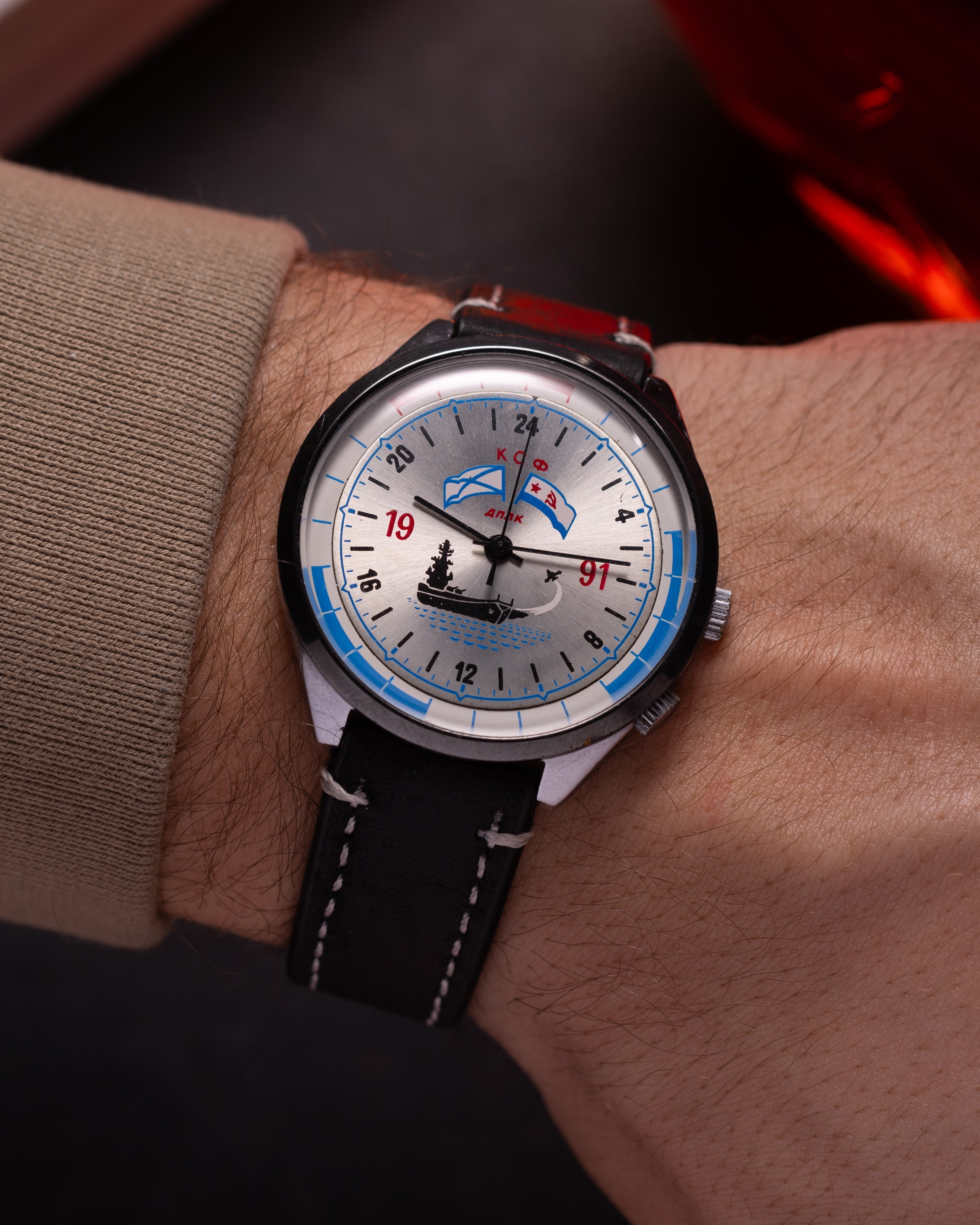 Vintage Rare Soviet "Raketa 24 Hours KSF" Watch, Mechanical 24h Format - VintageDuMarko