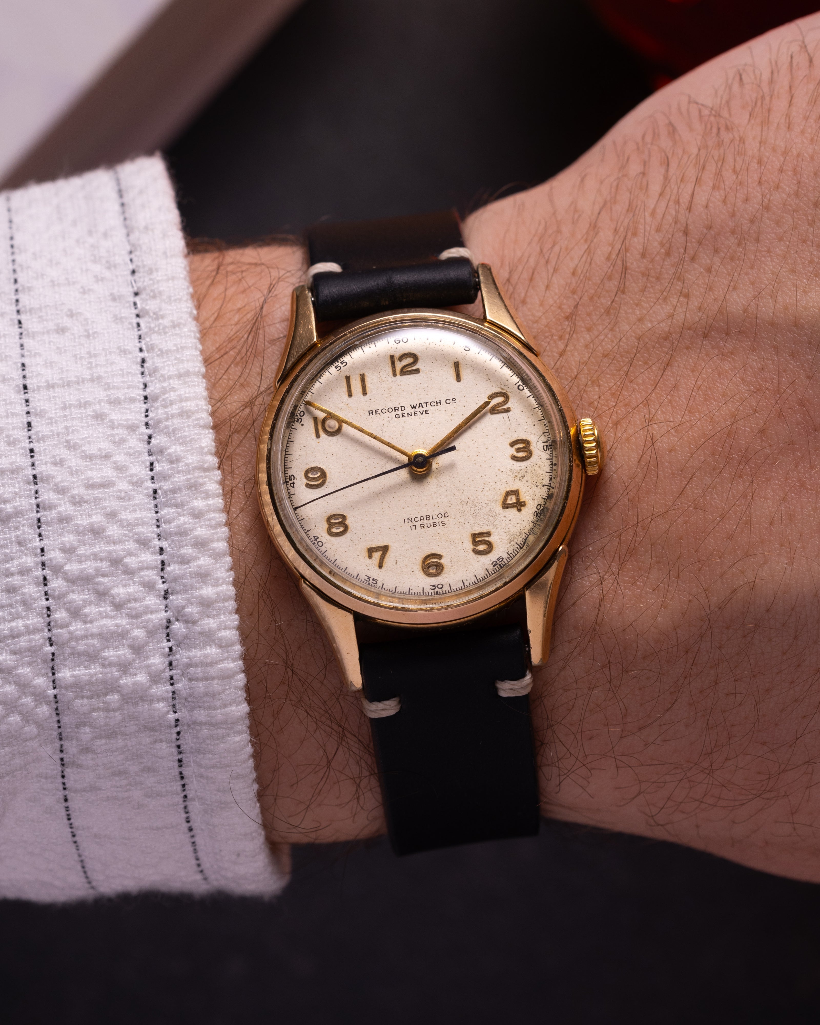 Vintage Record Watch Co Geneve WW2, Military Mens Watch - VintageDuMarko