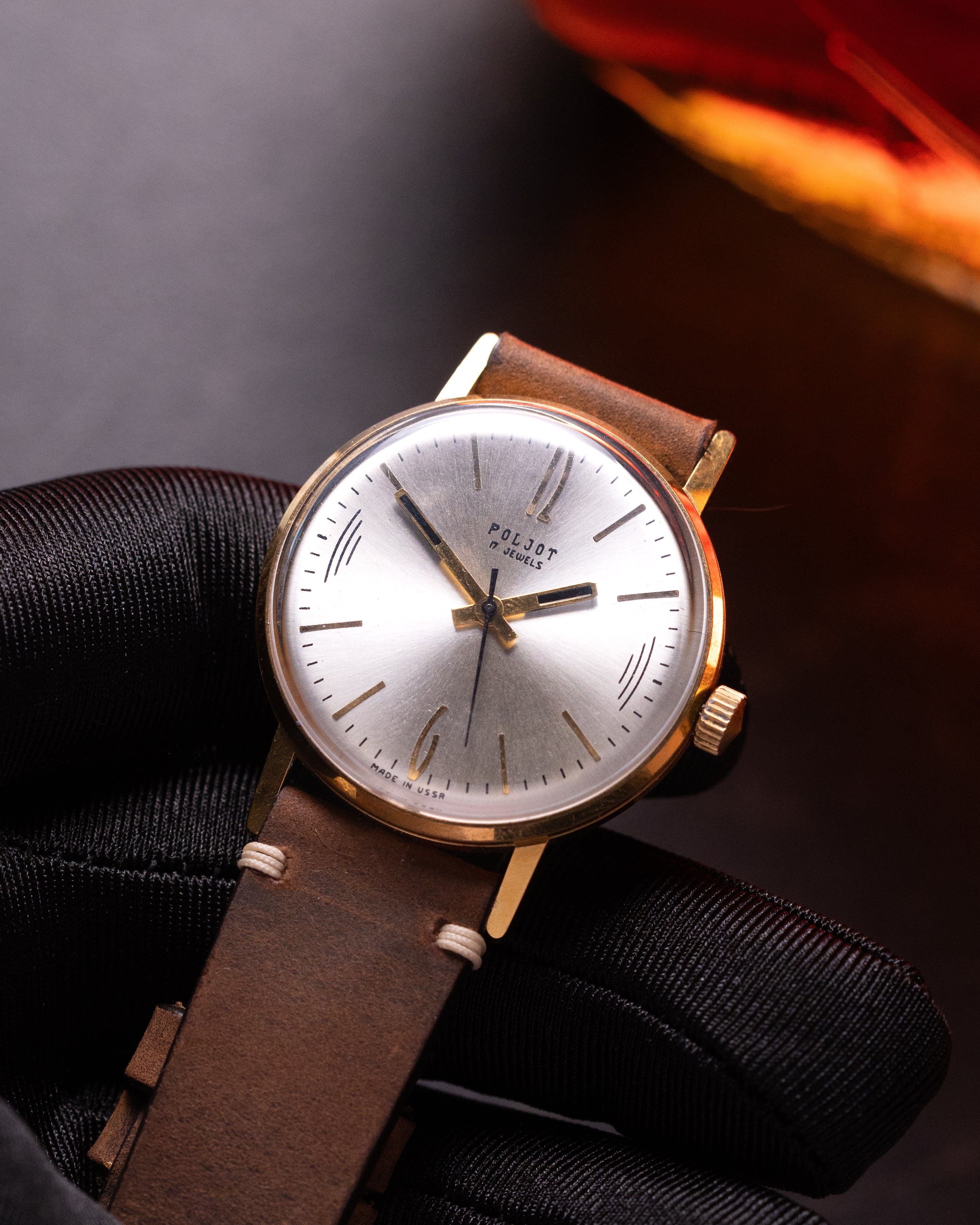 Vintage Thin Watch "Poljot De Luxe", Rare Original Soviet Movement - VintageDuMarko