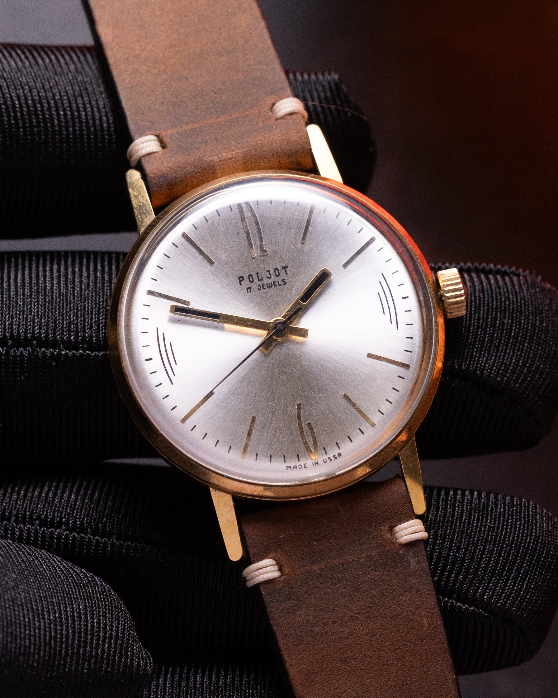 Vintage Thin Watch "Poljot De Luxe", Rare Original Soviet Movement - VintageDuMarko