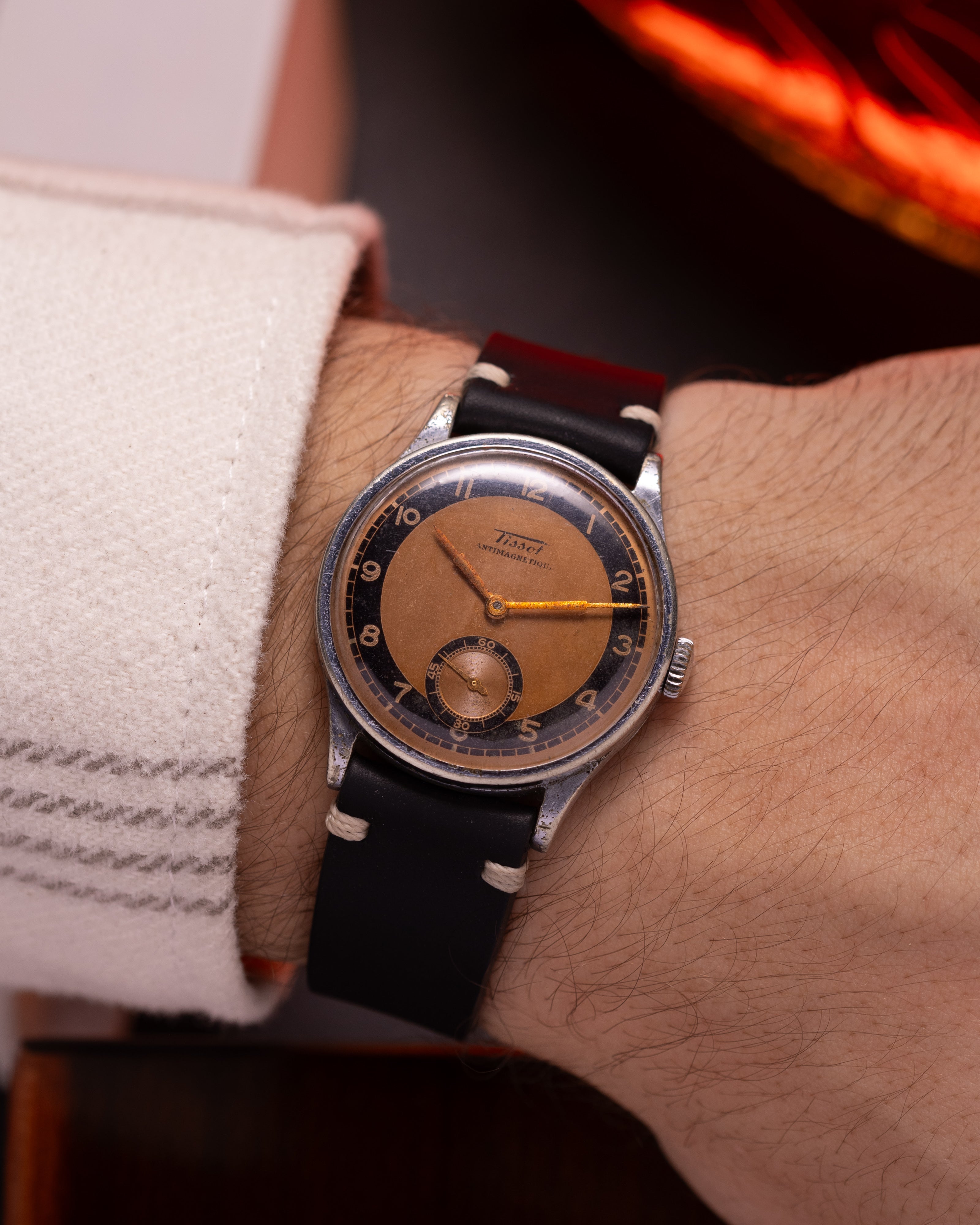 Vintage "Tissot" Two-Tone Salmon Antimagnetic Watch - VintageDuMarko