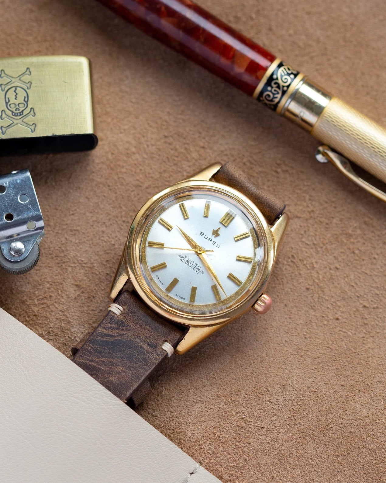 Vintage Watch "Buren", Swiss Automatic Gold Plated Watch - VintageDuMarko