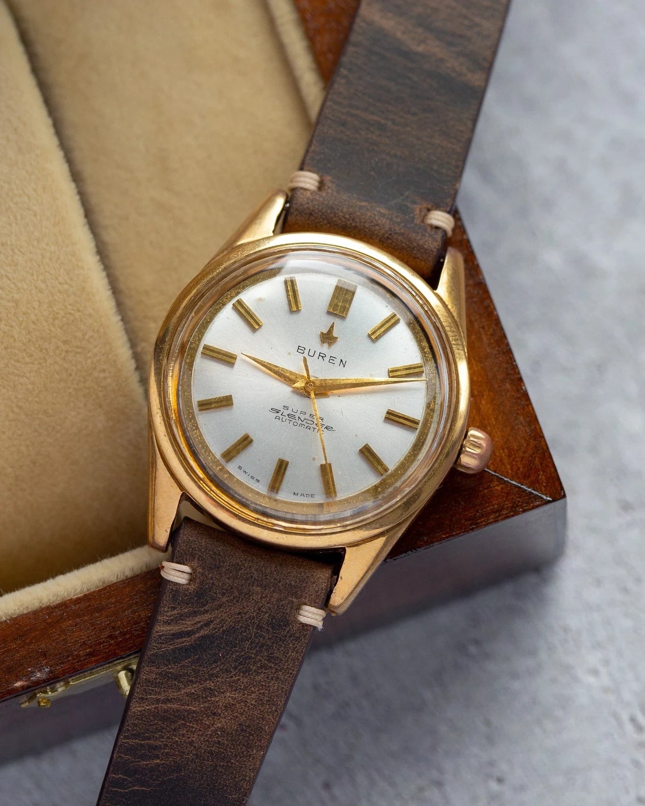 Vintage Watch "Buren", Swiss Automatic Gold Plated Watch - VintageDuMarko