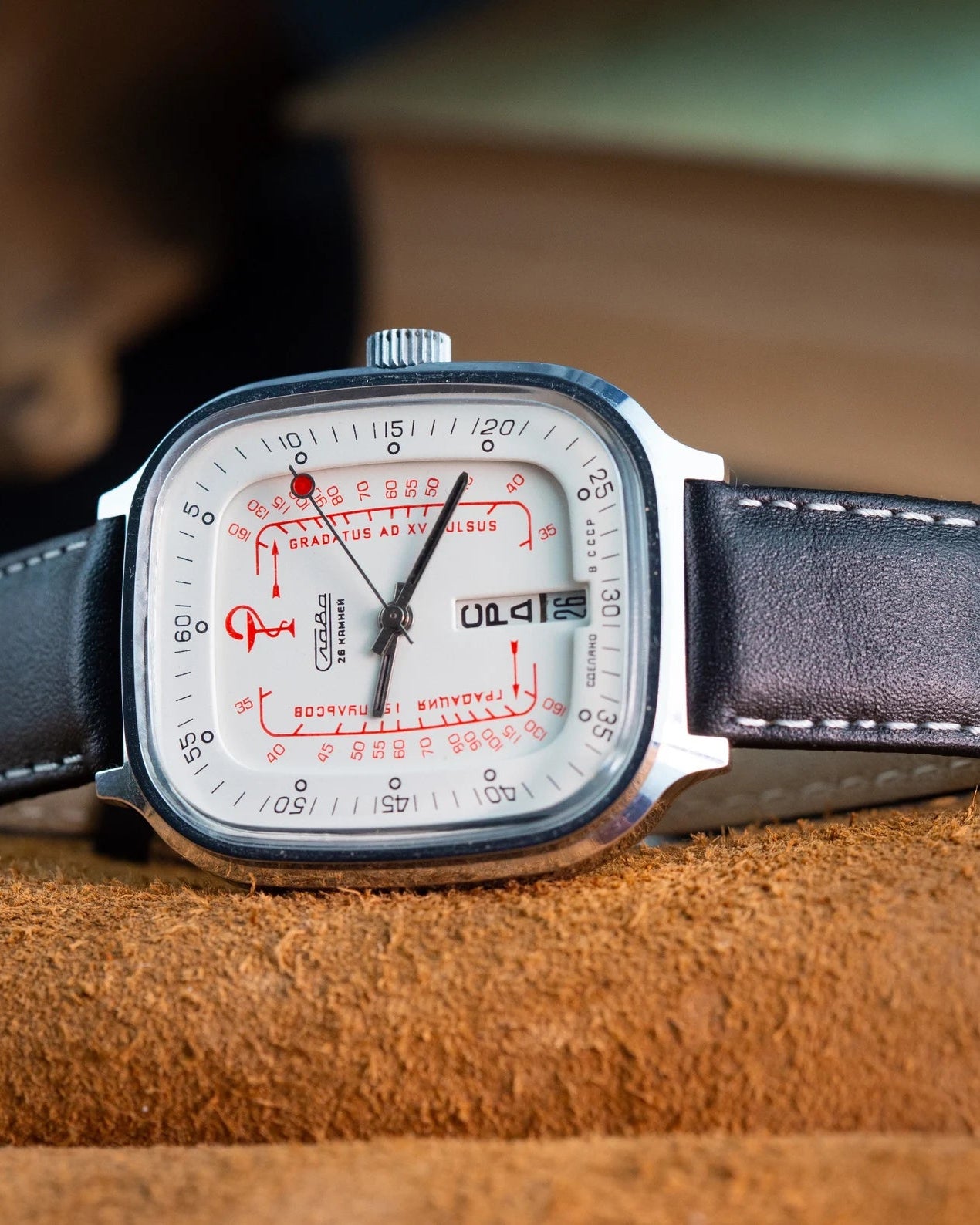 Vintage Watch "Slava Medical", Rare Soviet Watch With Pulsometer Scale - VintageDuMarko