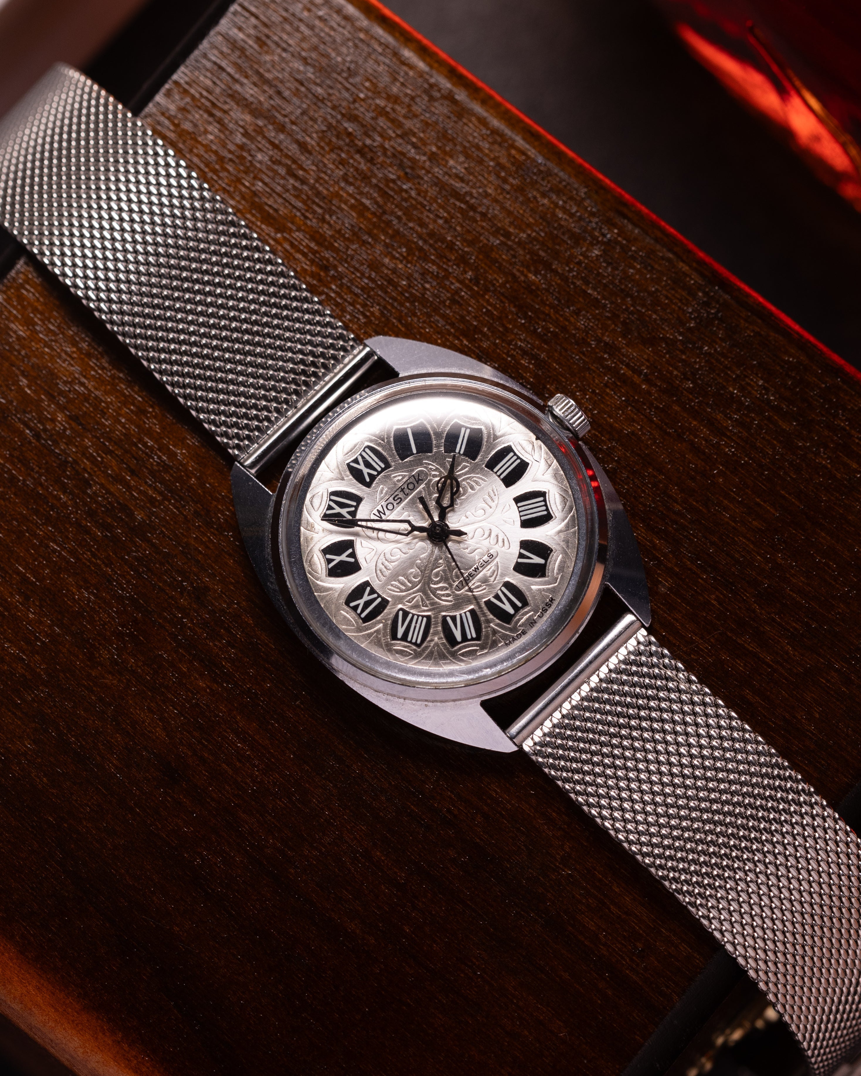 Vintage "Wostok (Vostok)" Mens Watch, Milanese Steel Strap - VintageDuMarko