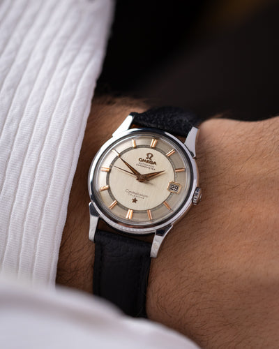 Vintage Omega Constellation pie-pan rail-track dial Ref. 14393-2SC chronometer