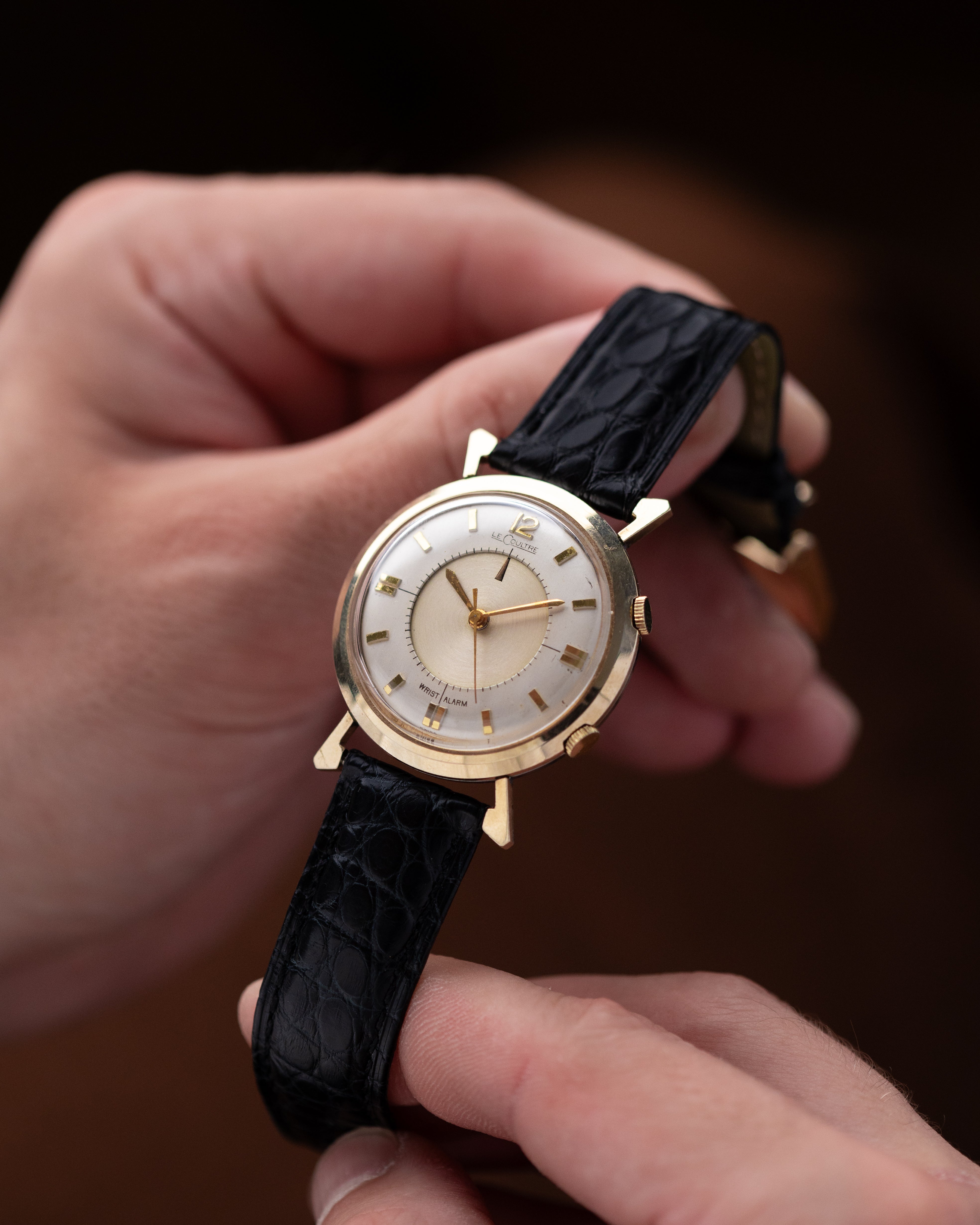 Vintage Jaeger-LeCoultre Memovox, Alarm watch, Two tone dial, Rare