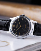 Doxa Patek FB 565, 35 mm Borgel case, Cal. 11,5/942, Black gilt dial - DuMarko