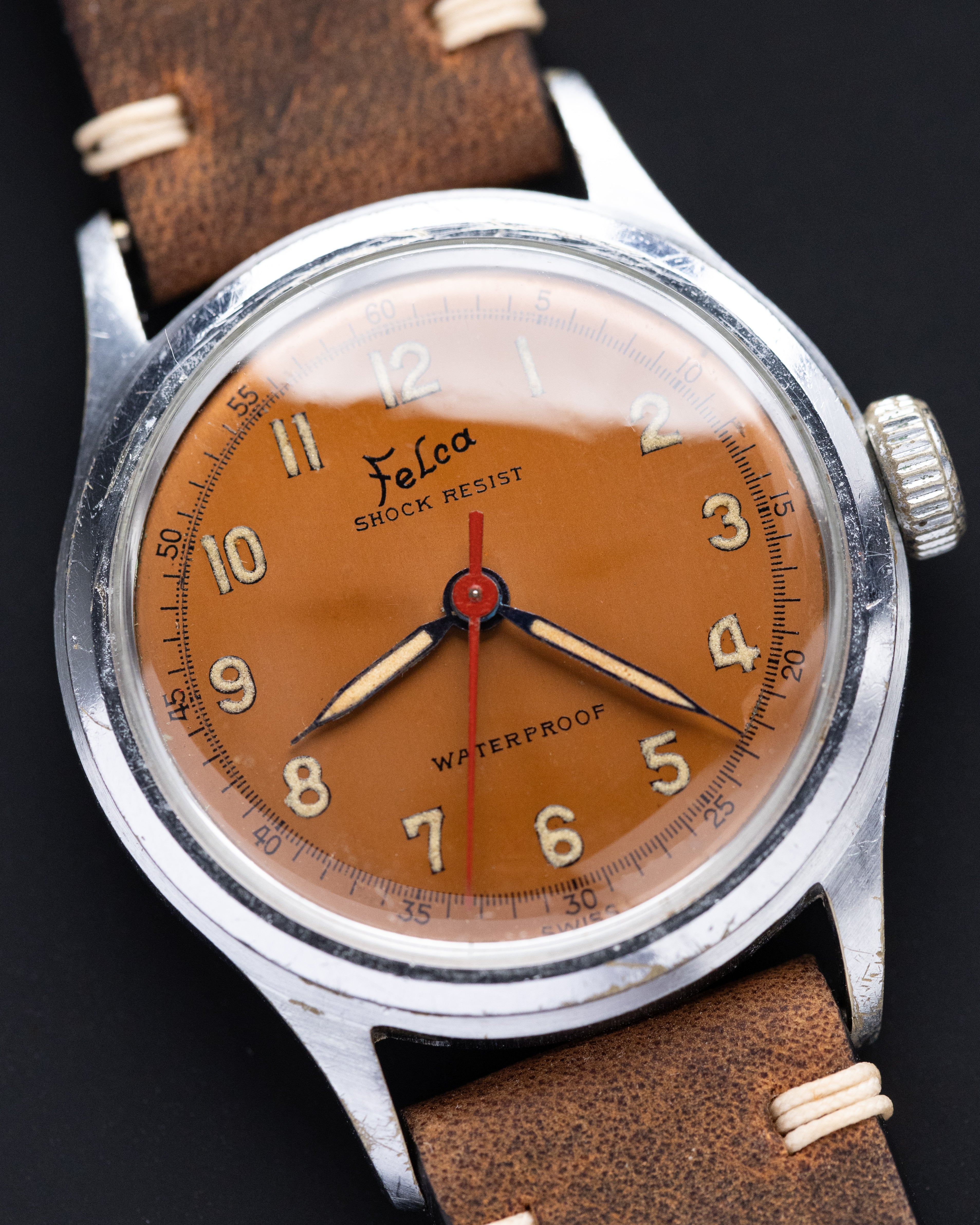 Felca Vintage Swiss Watch, Original Salmon Dial - DuMarko