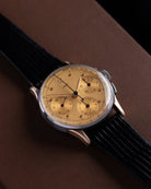 Jaeger LeCoultre Chronograph Ref. 22485 – Two - Tone Steel & 18K Rose Gold, Salmon dial, 1940s - DuMarko