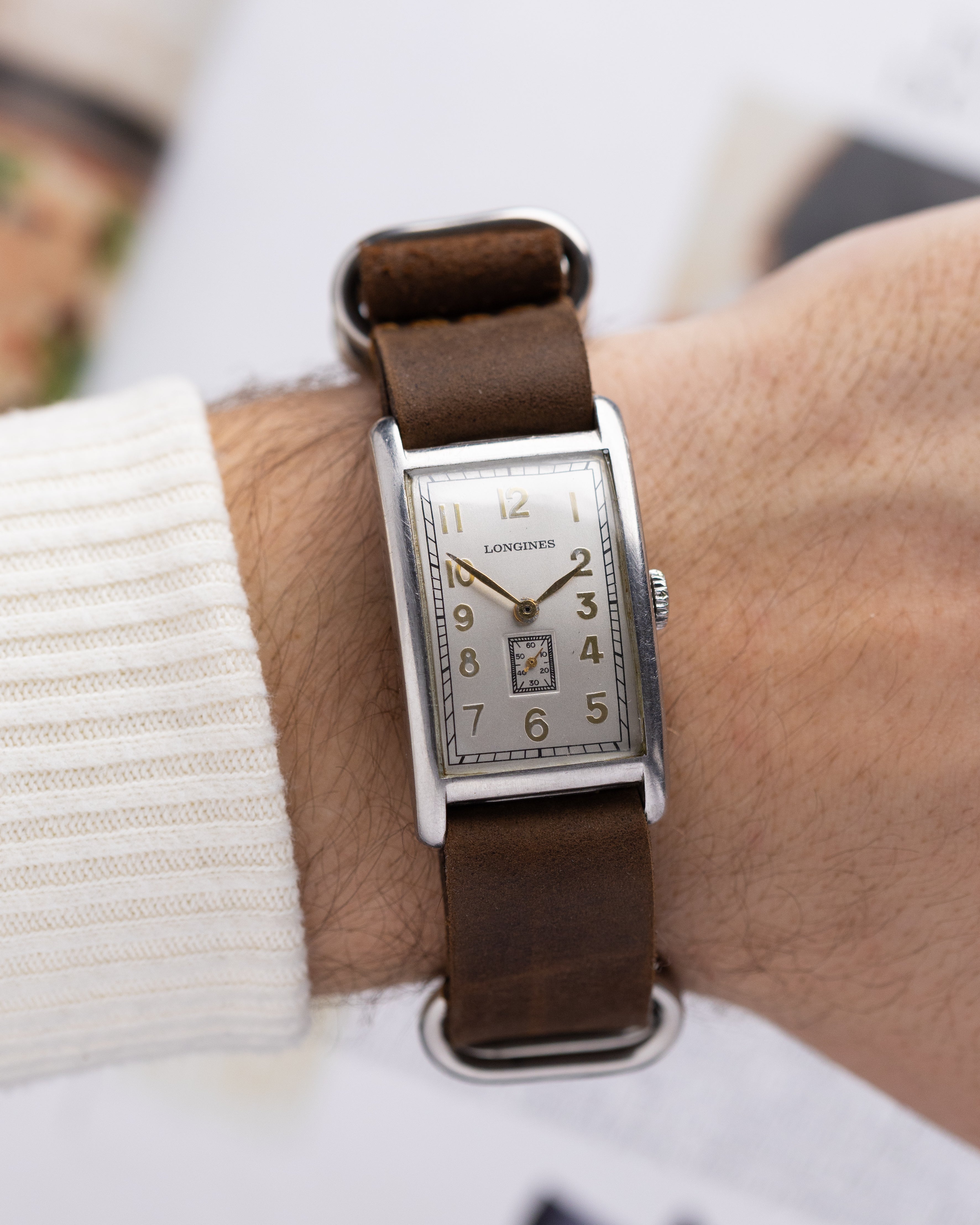 Longines Vintage Swiss Watch, Cal. 26.173, Oversized Tank, Art Deco Style - DuMarko