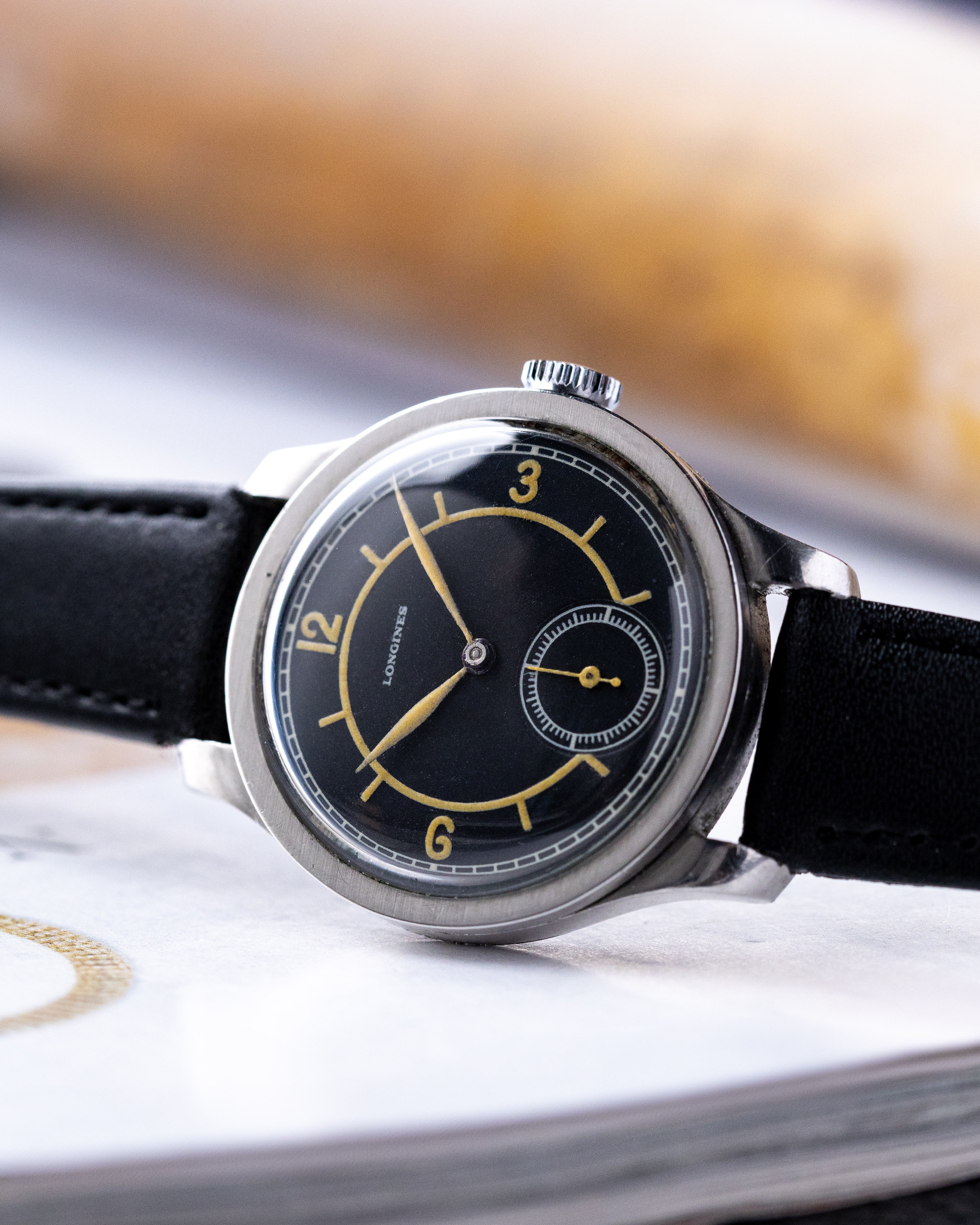 Longines Vintage Swiss Watch, Sector Dial, Coin Edge Calatrava Case from 1937 - DuMarko