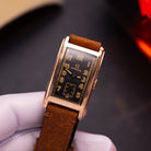 Mens watch "Omega" Solid Gold Cartier Style Tank from 1940s - VintageDuMarko