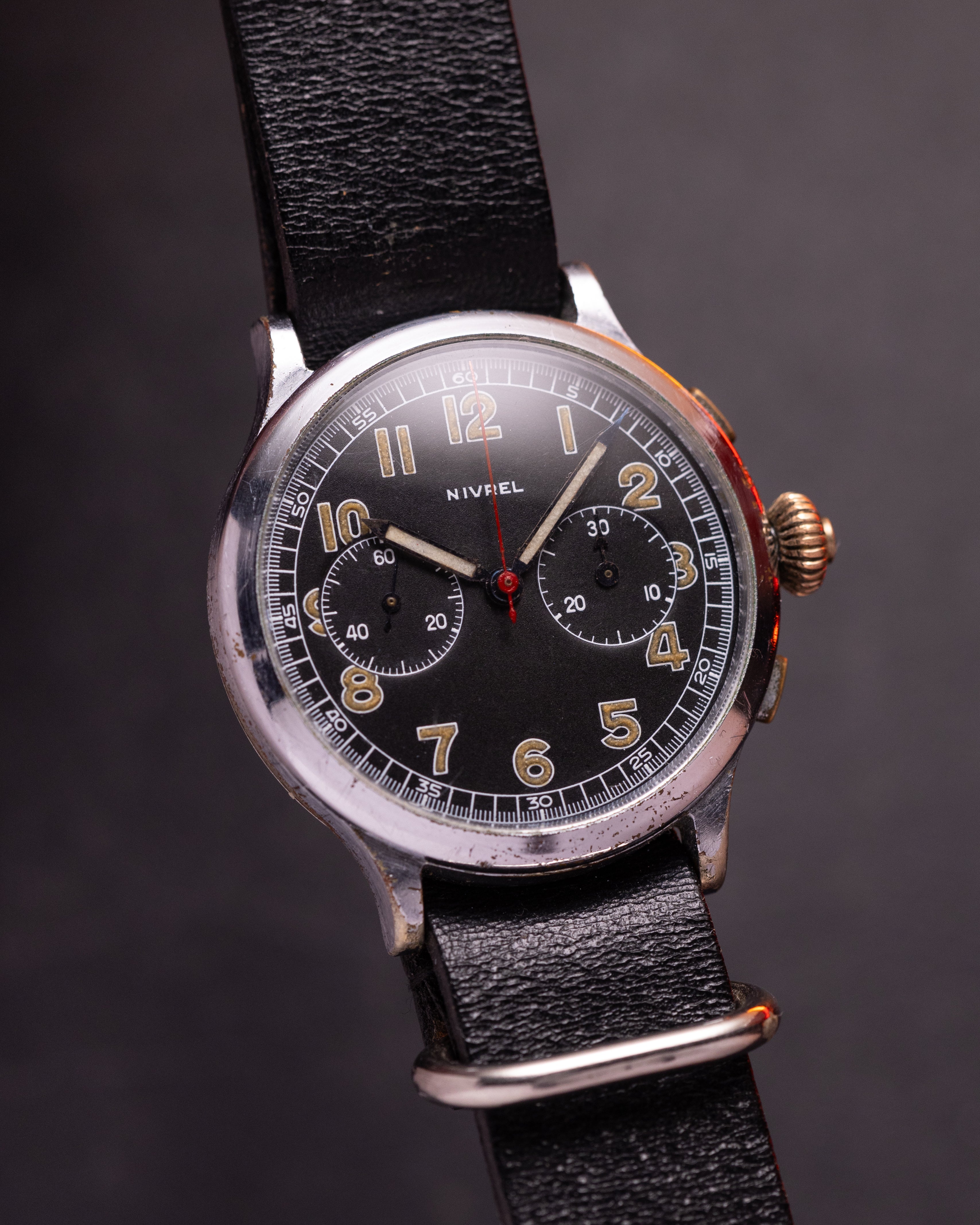 Nivrel Landeron 47, Original Military Chronograph from 1930's - VintageDuMarko