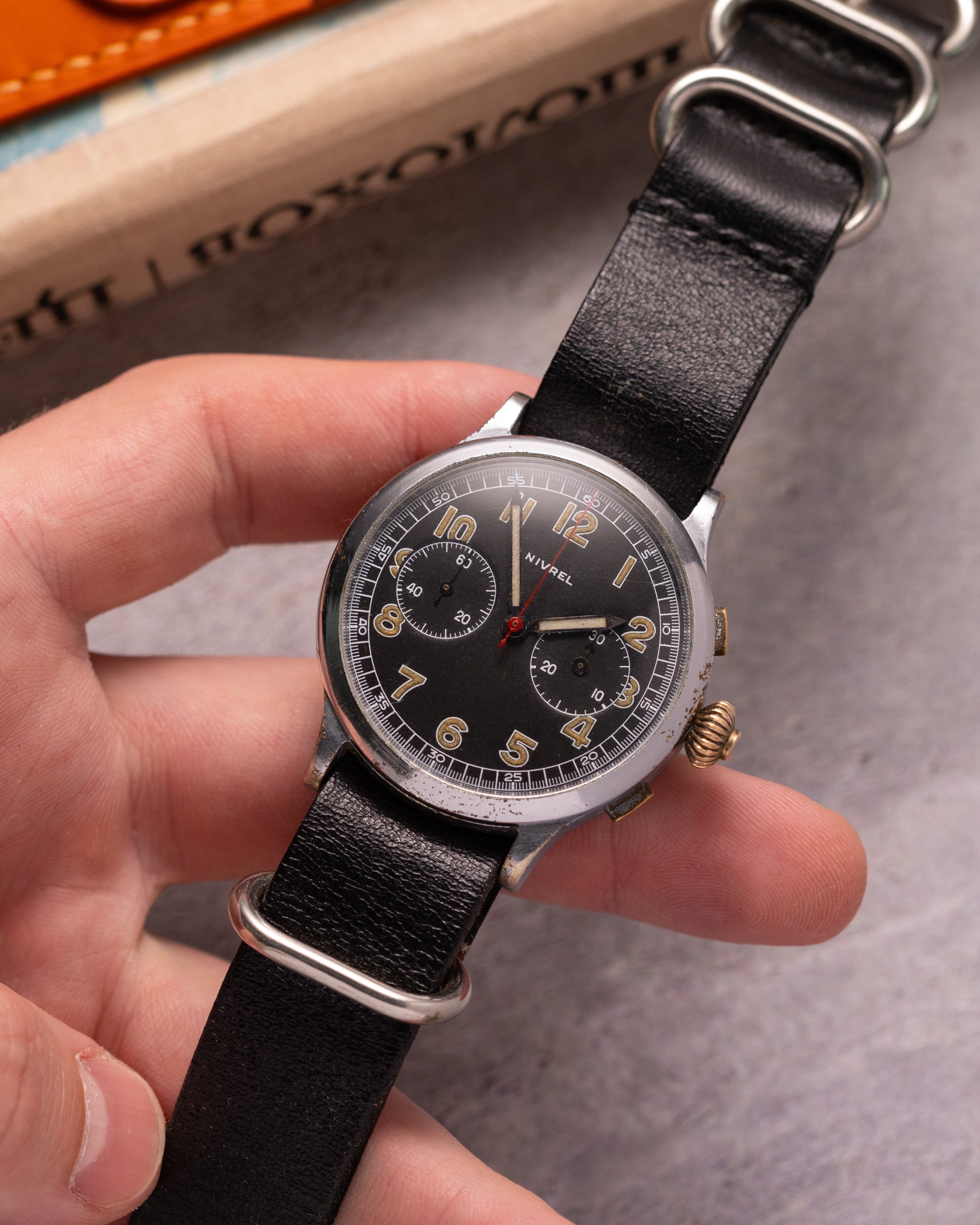 Nivrel Landeron 47, Original Military Chronograph from 1930's - VintageDuMarko