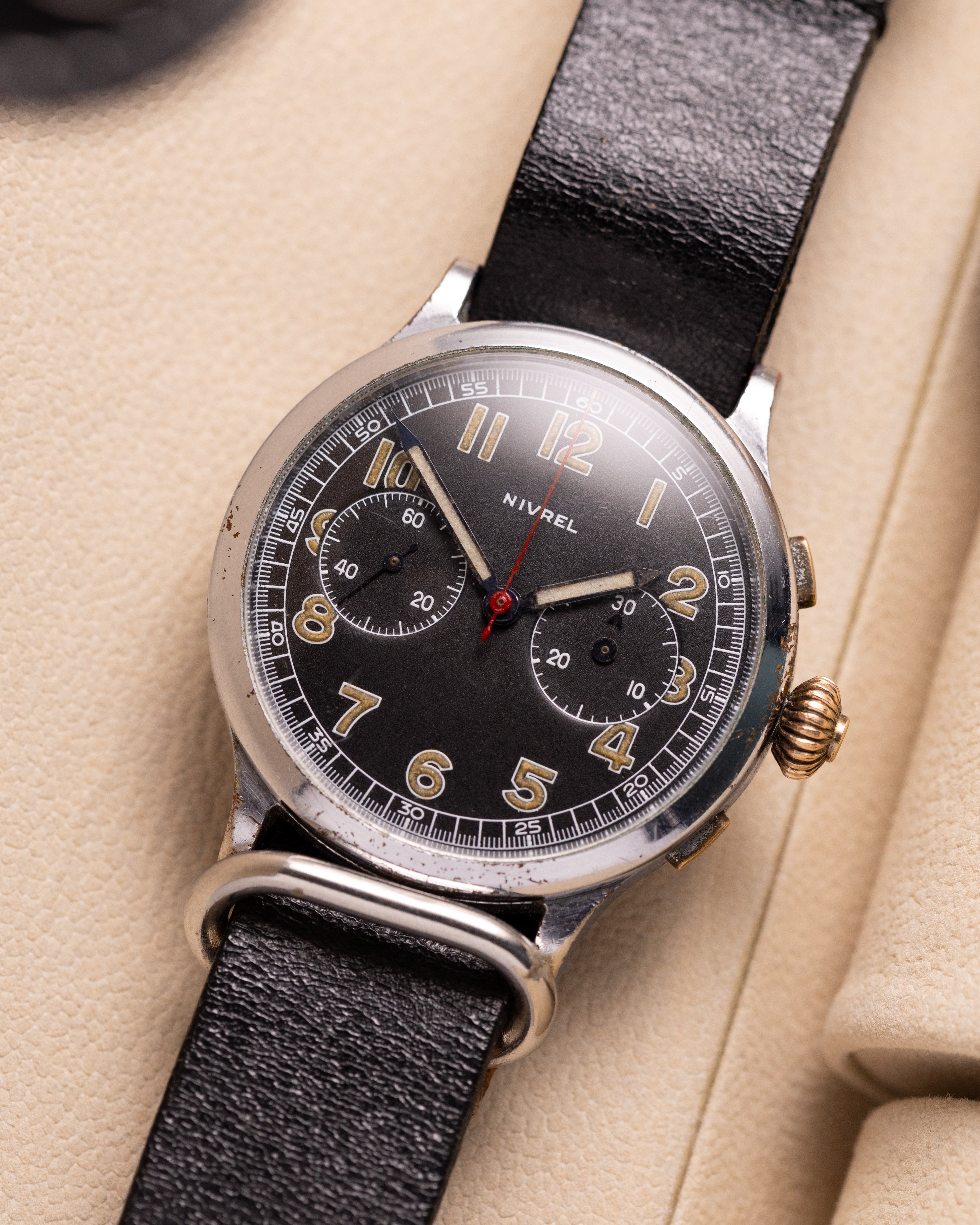 Nivrel Landeron 47, Original Military Chronograph from 1930's - VintageDuMarko