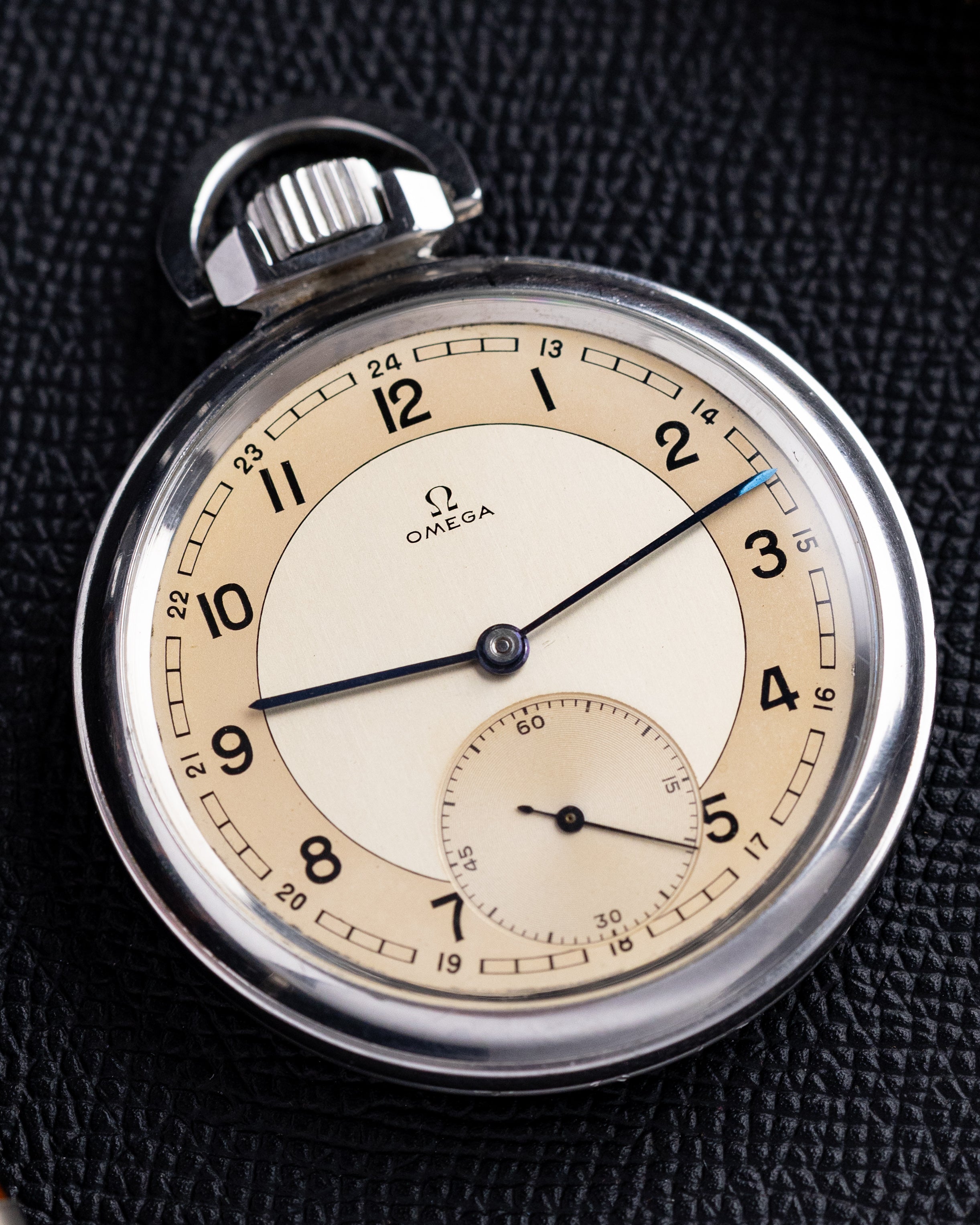 Omega "Étanche" Vintage Swiss Waterproof Pocket Watch, Cal. 38.5L.T1, Two - Tone Dial from 1939 - DuMarko