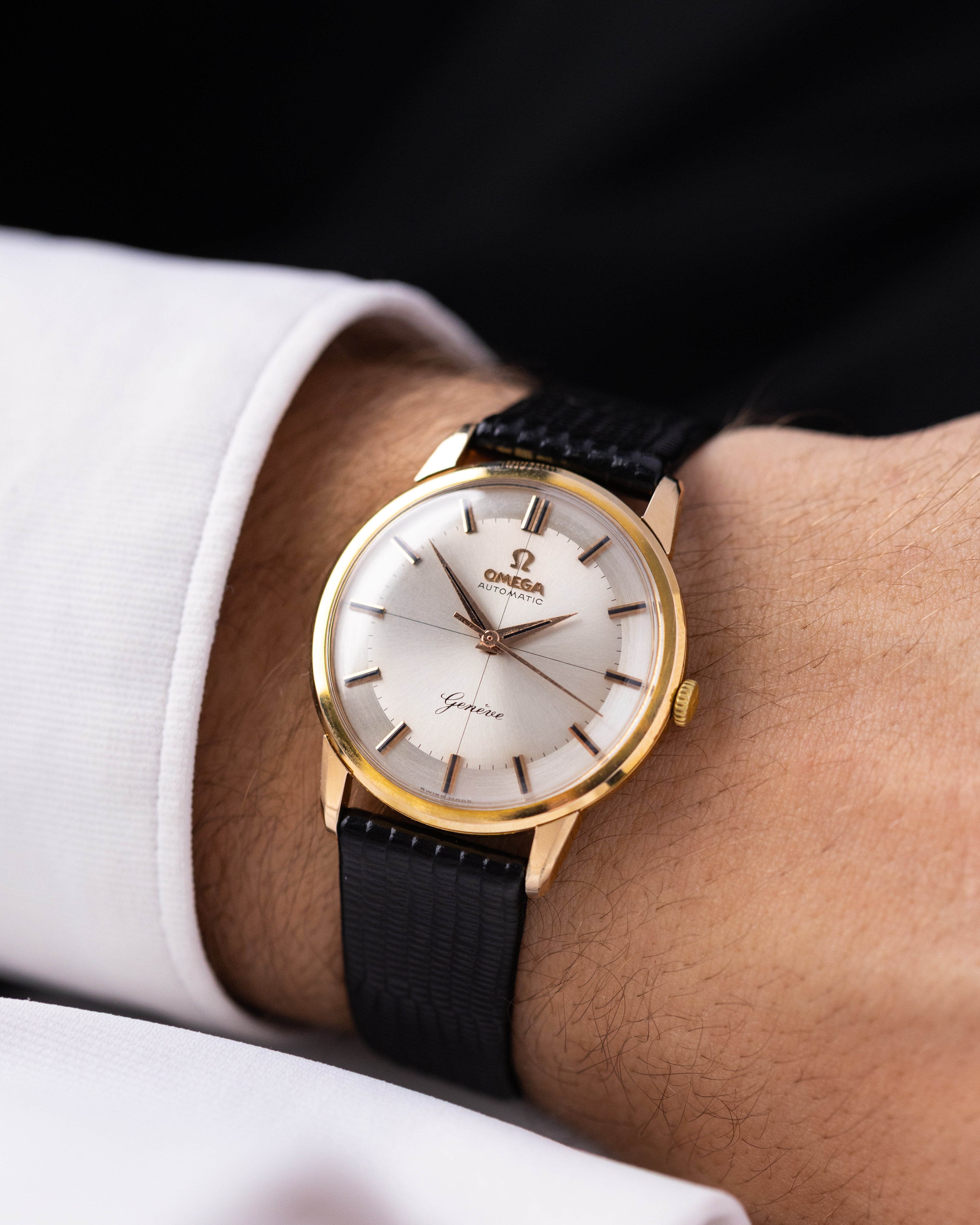 Omega Geneve, Two-tone Dial, Luxury Gold-plated watch, Ref
