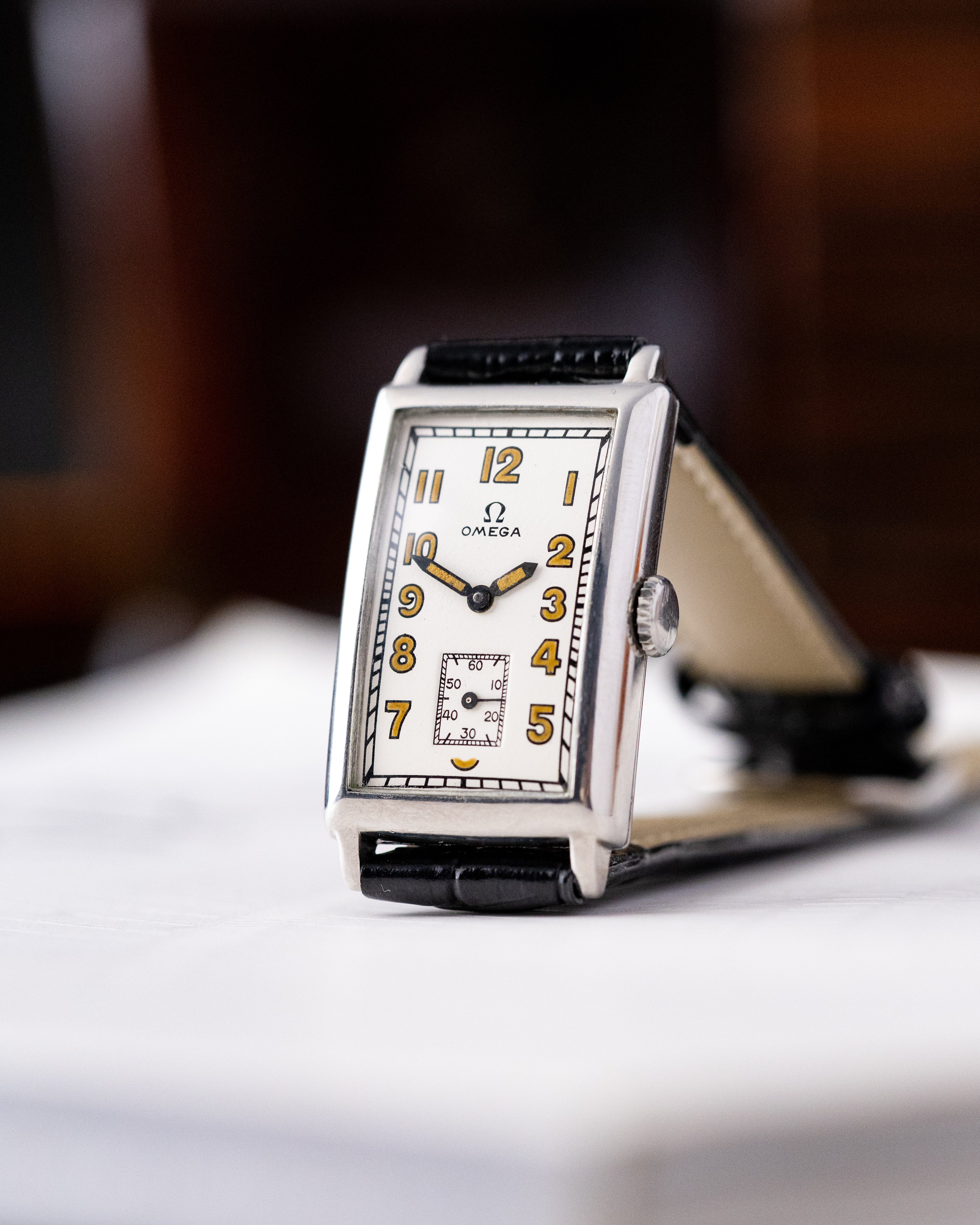 Omega Rectangular Tank, Vintage Art Deco Watch from 1930s, Cal. T17, Swiss Watch - DuMarko