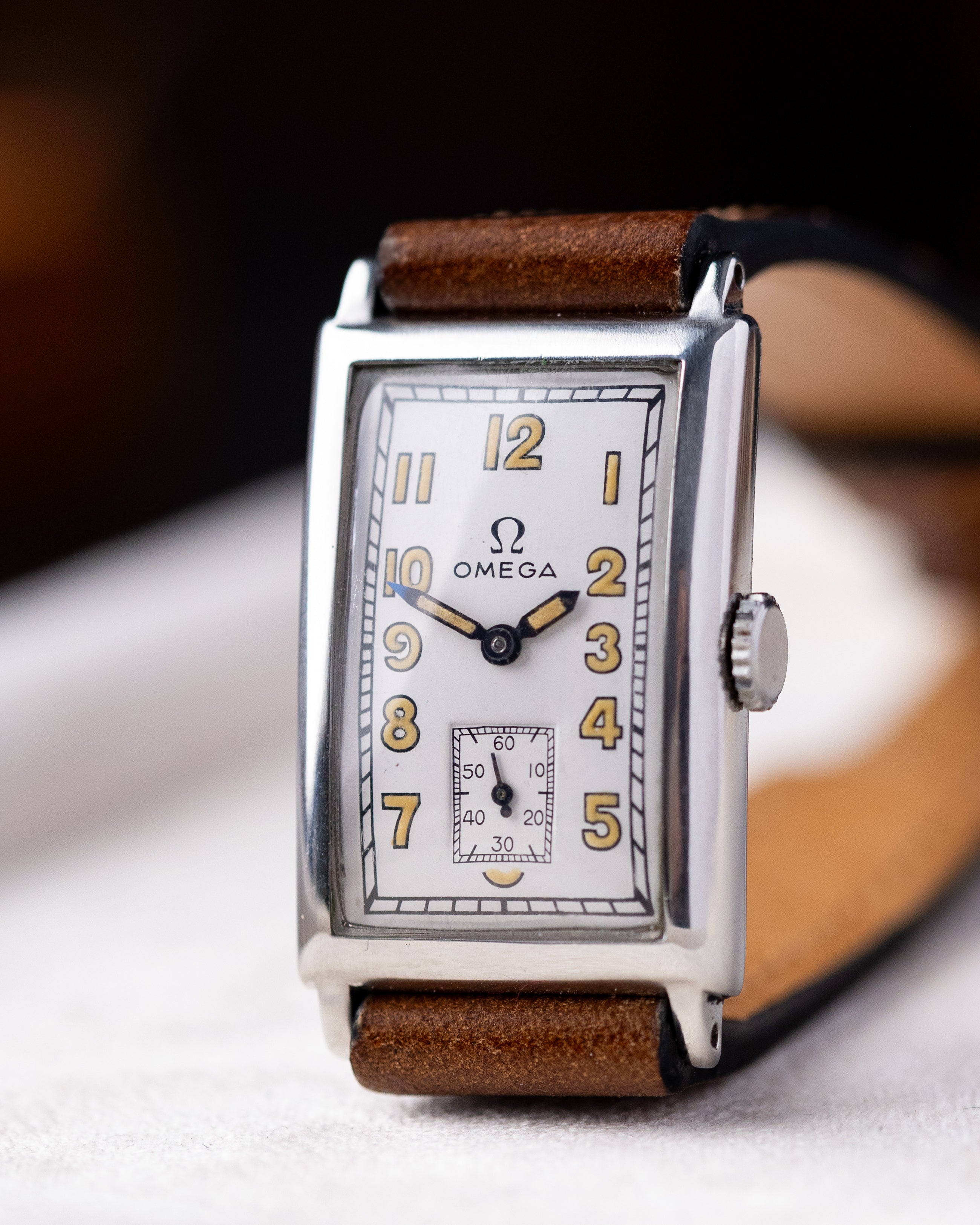 Omega Rectangular Tank, Vintage Art Deco Watch from 1930s, cal. T17, Swiss Watch - DuMarko