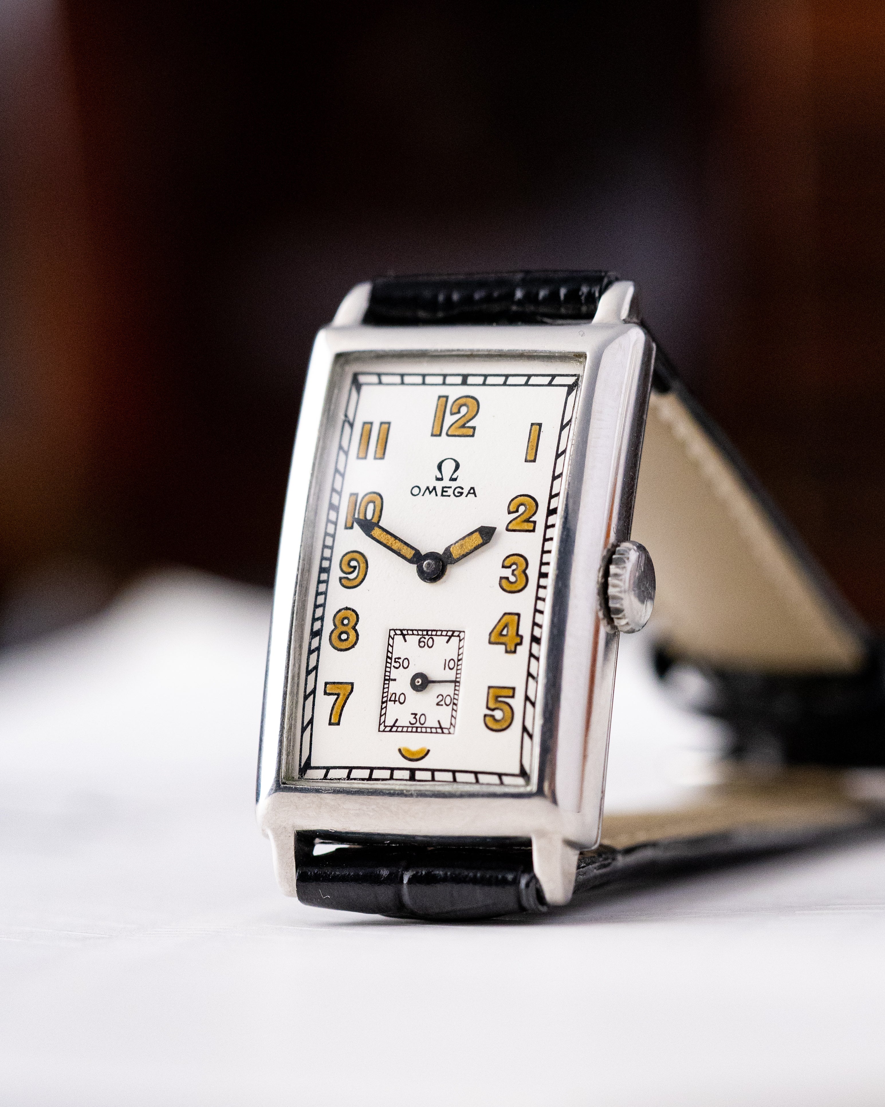 Omega Rectangular Tank, Vintage Art Deco Watch from 1930s, Cal. T17, Swiss Watch - DuMarko