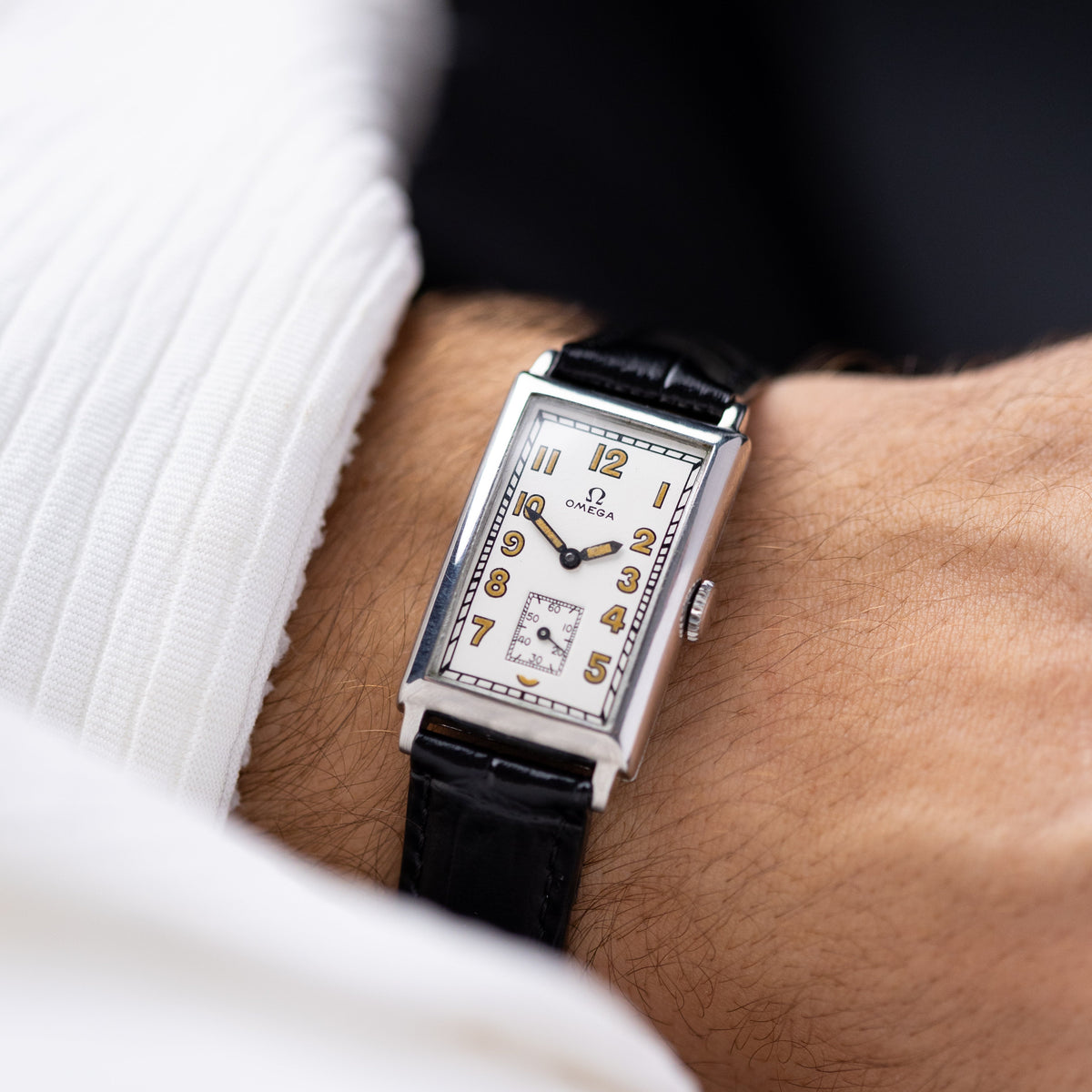 Omega Rectangular Tank, Vintage Art Deco Watch from 1930s, Cal. T17, S ...