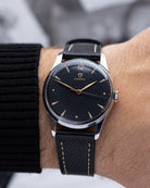Omega Vintage Swiss Watch, Black Gilt Dial, Art Deco Style, Cal. 283 from 1947 - DuMarko