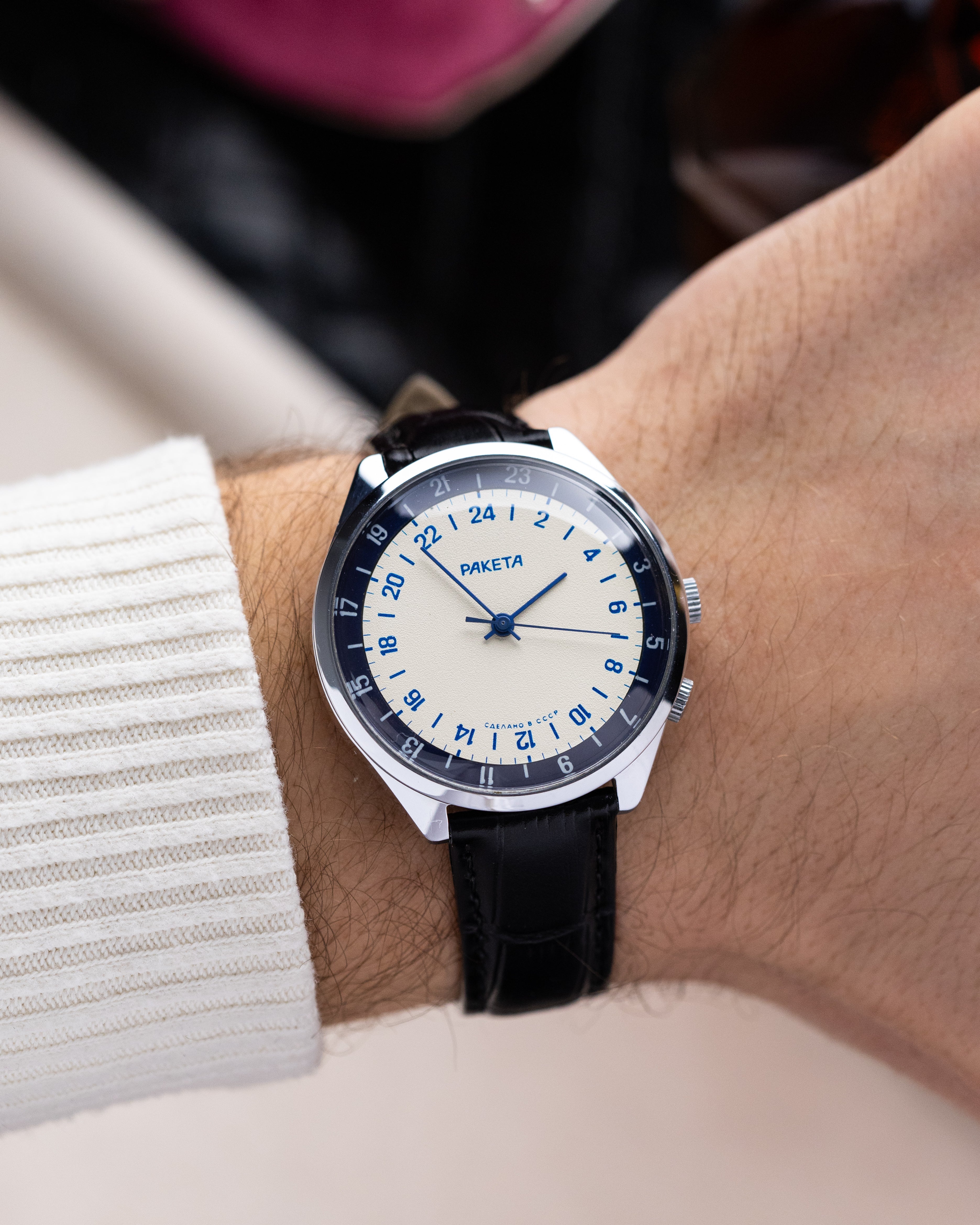 Raketa NOS Vintage watch 24 hours Original dial Oversize case 40 mm from 1970's - DuMarko