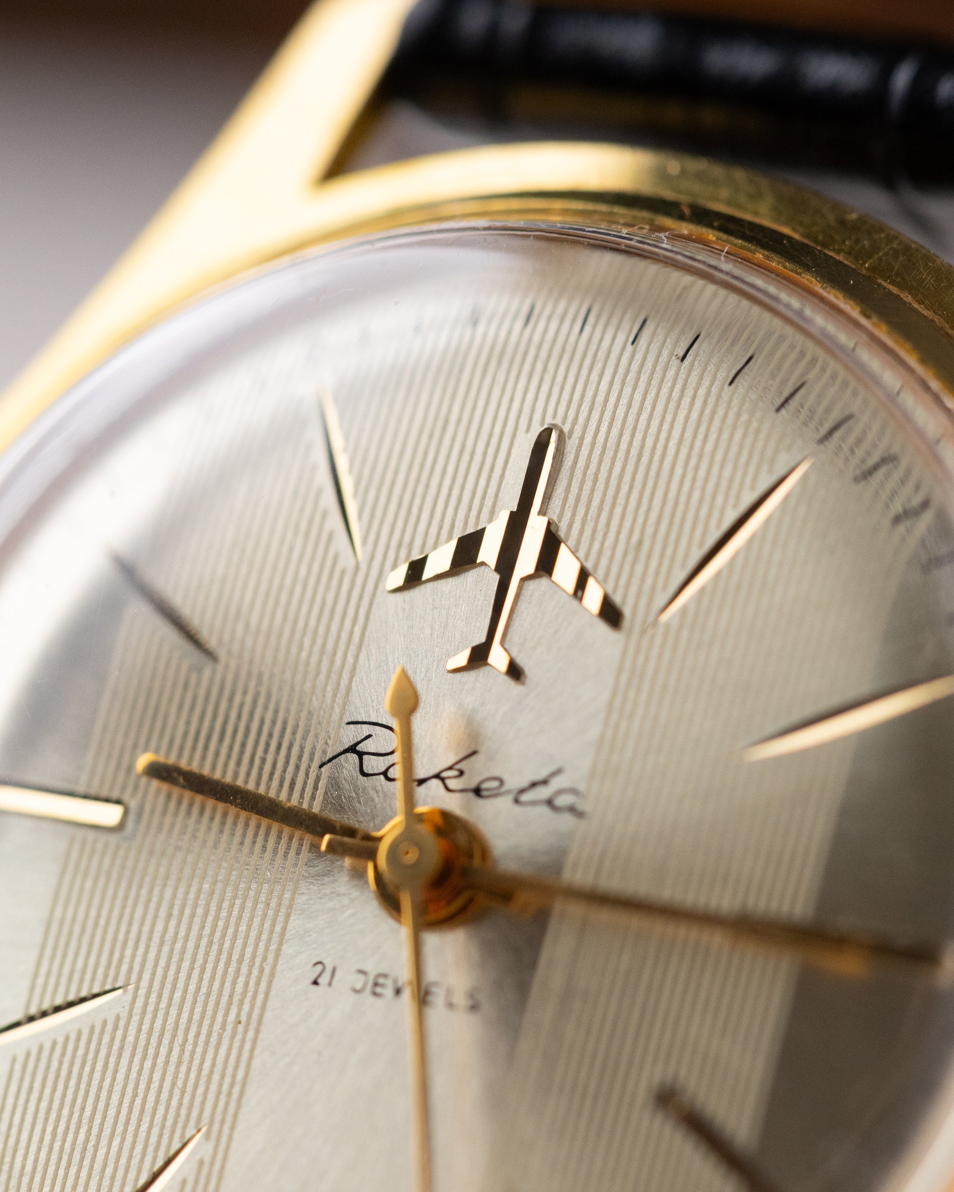 Raketa Vintage Soviet Watch, Runway Dial with Airplane, Pilot's watch from 1970's - DuMarko