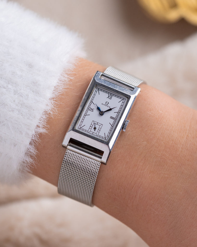 Rare Vintage Dainty Watch "Omega Tank" from 1930's in Cartier Style - VintageDuMarko