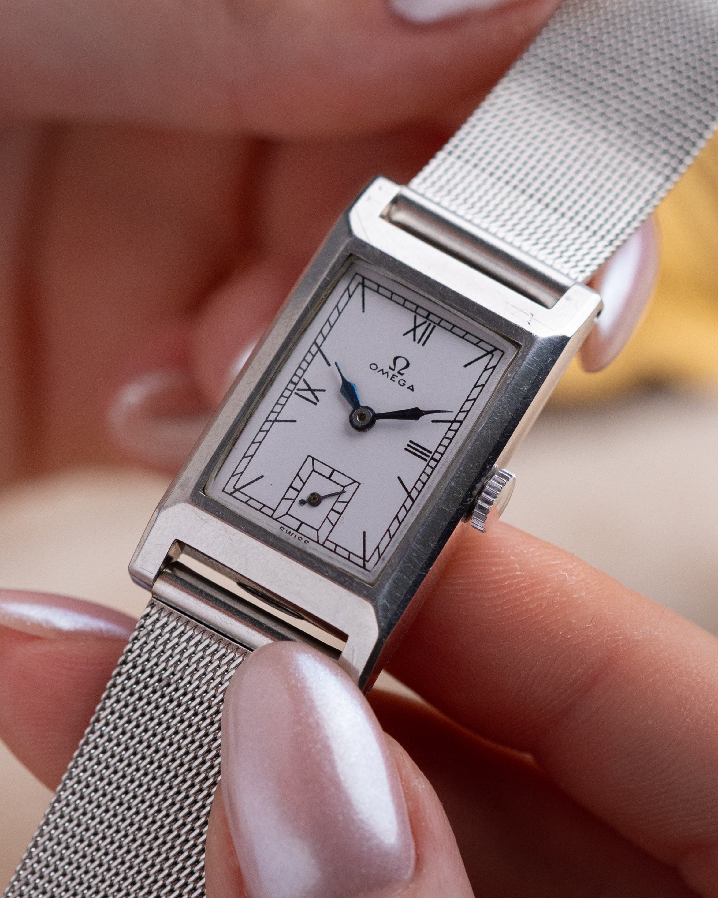 Rare Vintage Dainty Watch "Omega Tank" from 1930's in Cartier Style - VintageDuMarko