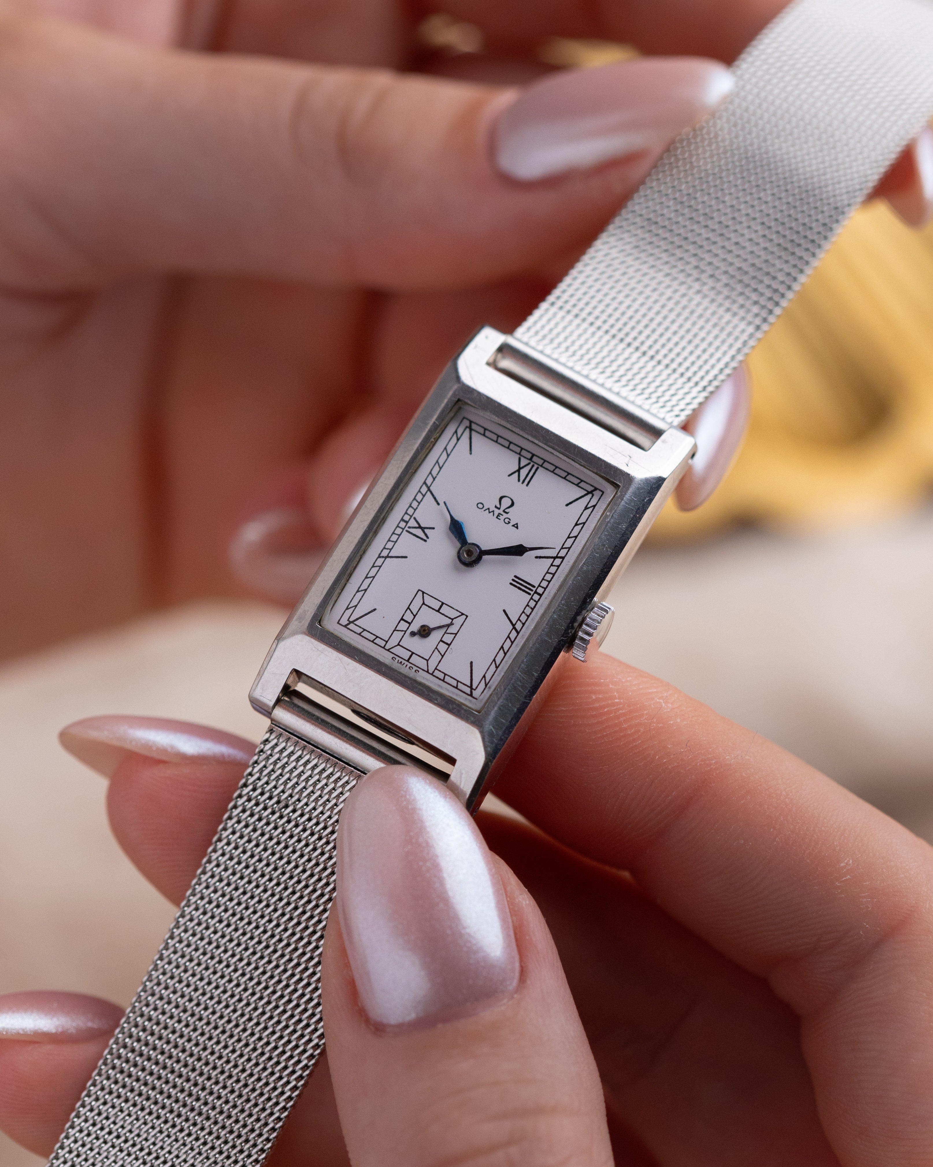 Rare Vintage Dainty Watch "Omega Tank" from 1930's in Cartier Style - VintageDuMarko