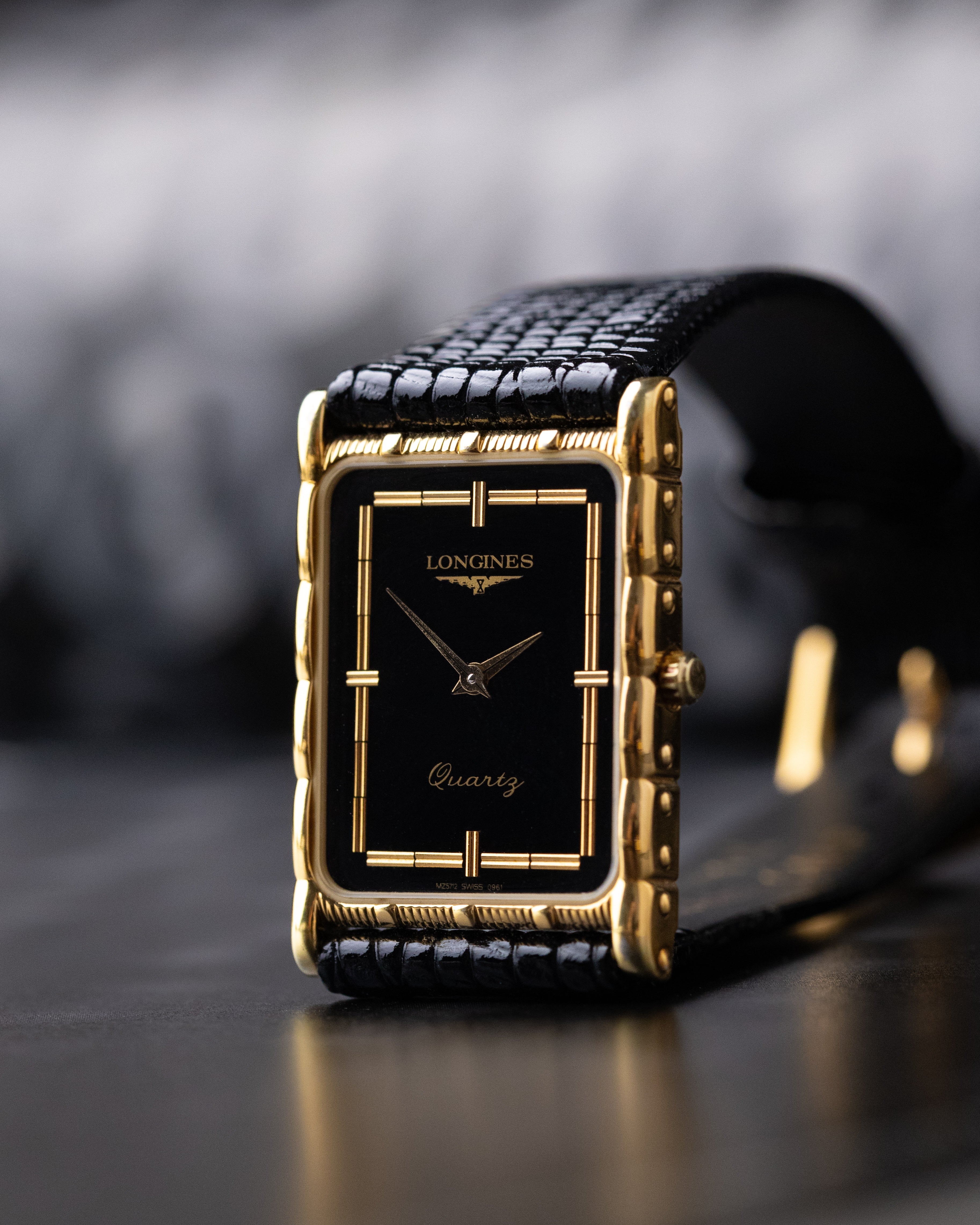 Rare Vintage Longines Art Deco Tank, Textured Case, Two - Tone Dial, Quartz Cal. L963.4, Box and papers - DuMarko